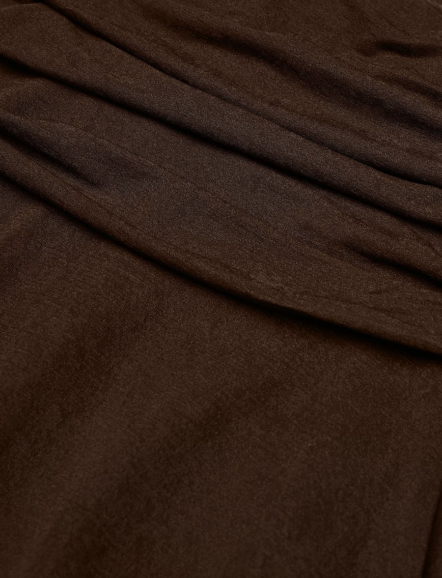 Mango - Asymmetric chiffon skirt - midi kjolar - brown - 4
