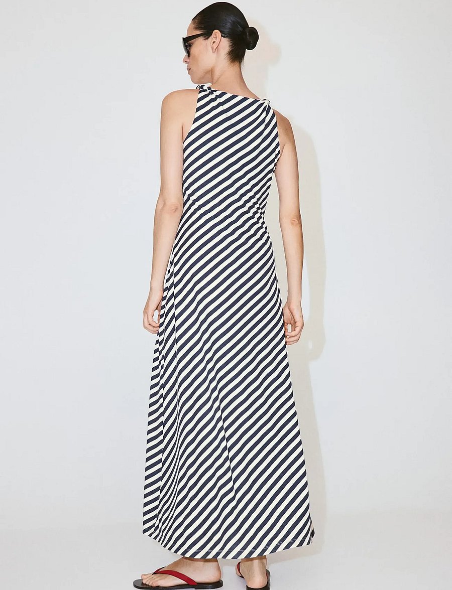 Mango - Knitted dress with draped straps - strikkjoler - navy - 2