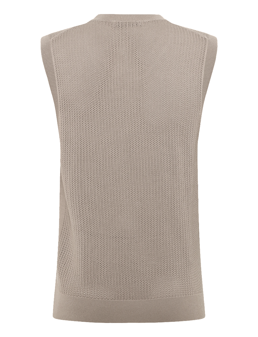 Mango - 100% cotton fine jersey T-shirt - strikveste - medium brown - 2
