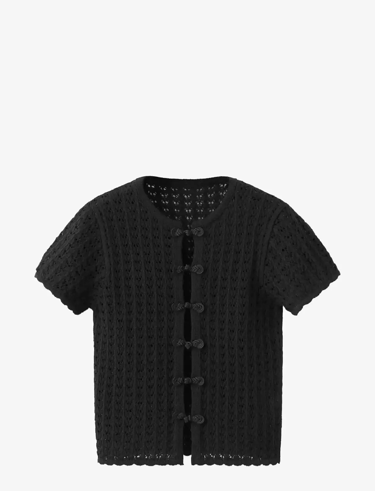 Mango - Open-knit toggle cardigan - cardigans - black - 0
