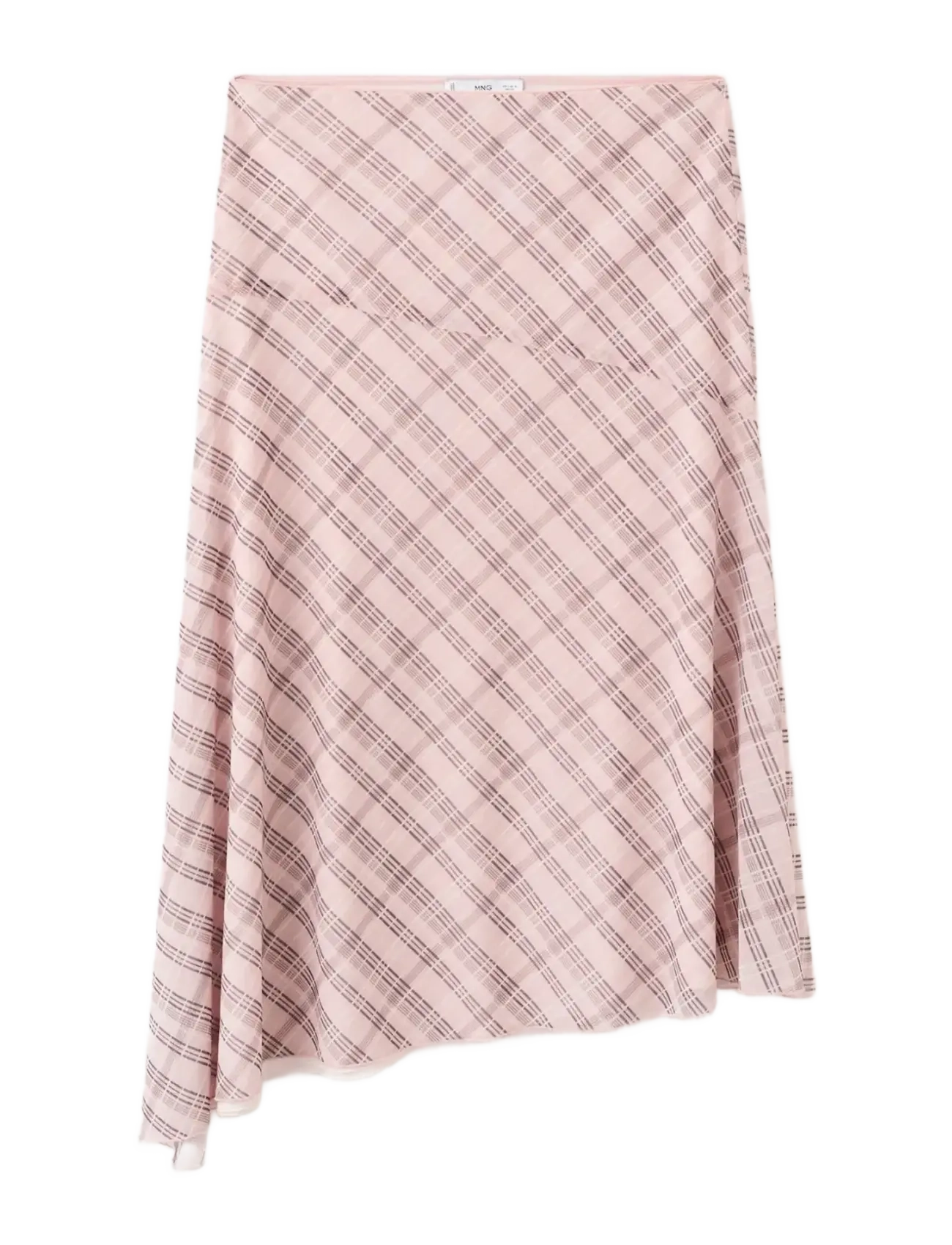 Mango Checked asymmetric skirt - Hverdags stil - PINK / pink/rose