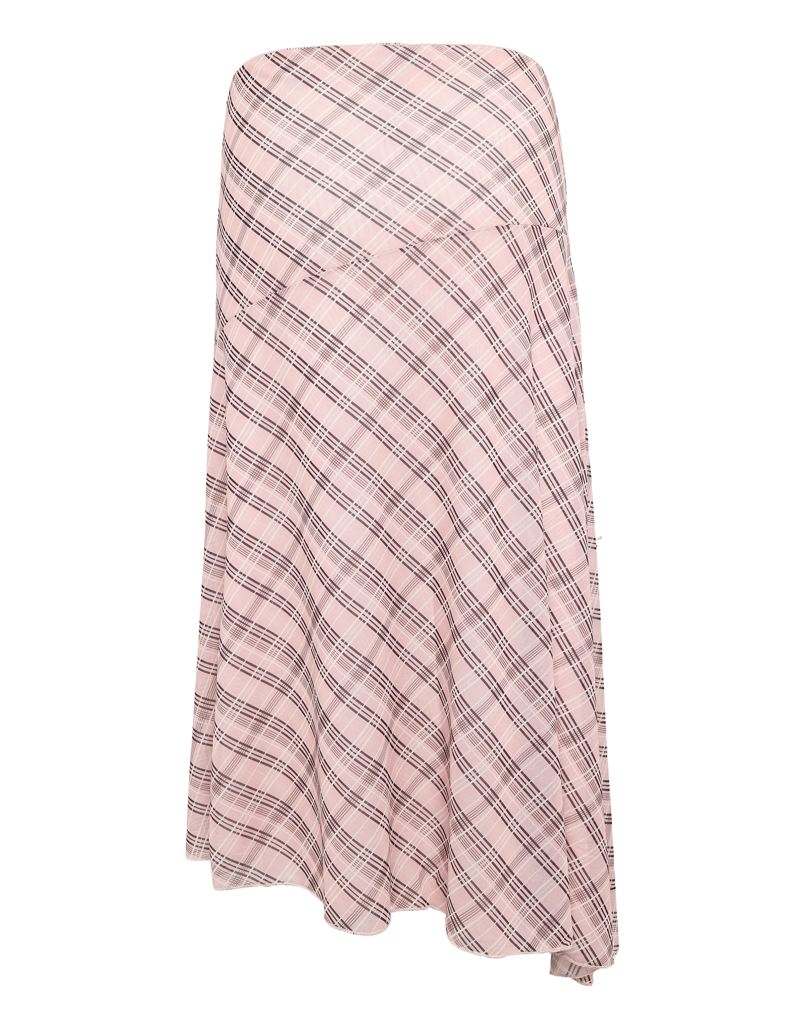 Mango - Checked asymmetric skirt - lägsta priserna - pink - 1