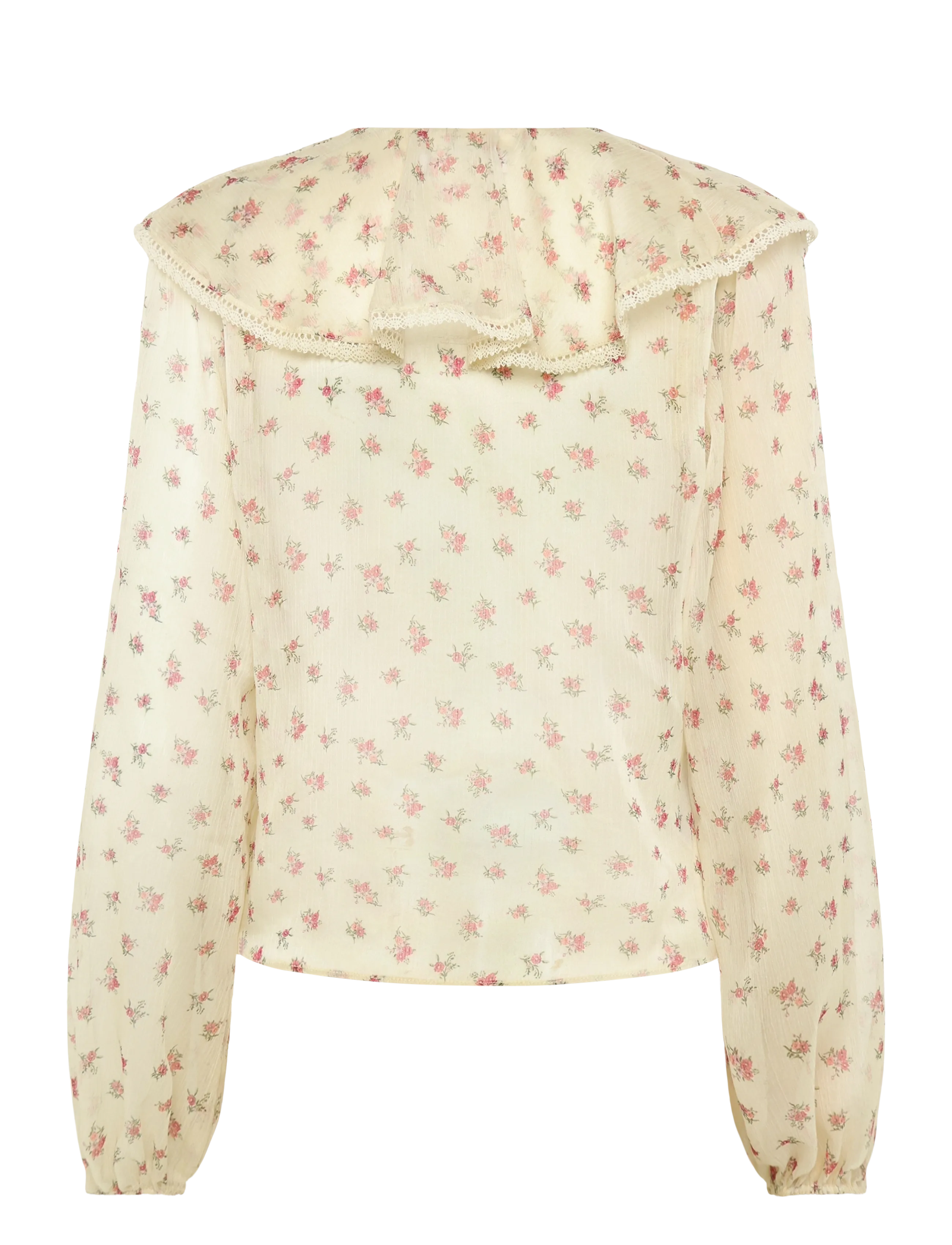 Mango - Ruffled floral blouse - langærmede bluser - yellow - 2