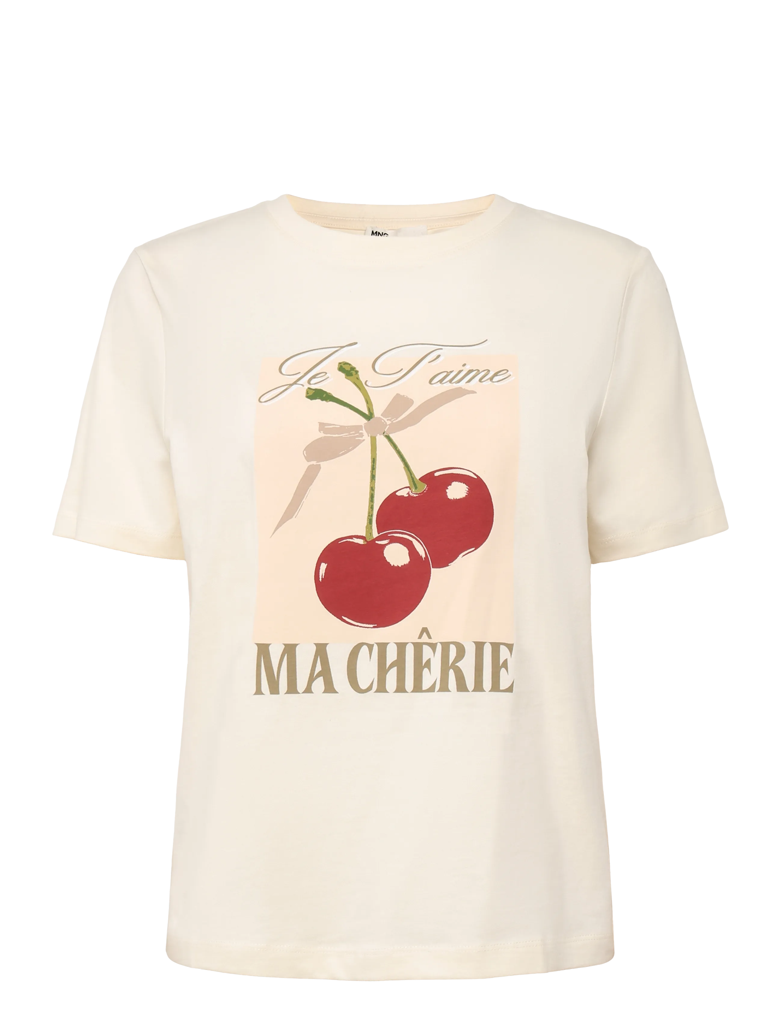 Mango Printed cotton-blend t-shirt - Tøj - RED / cream