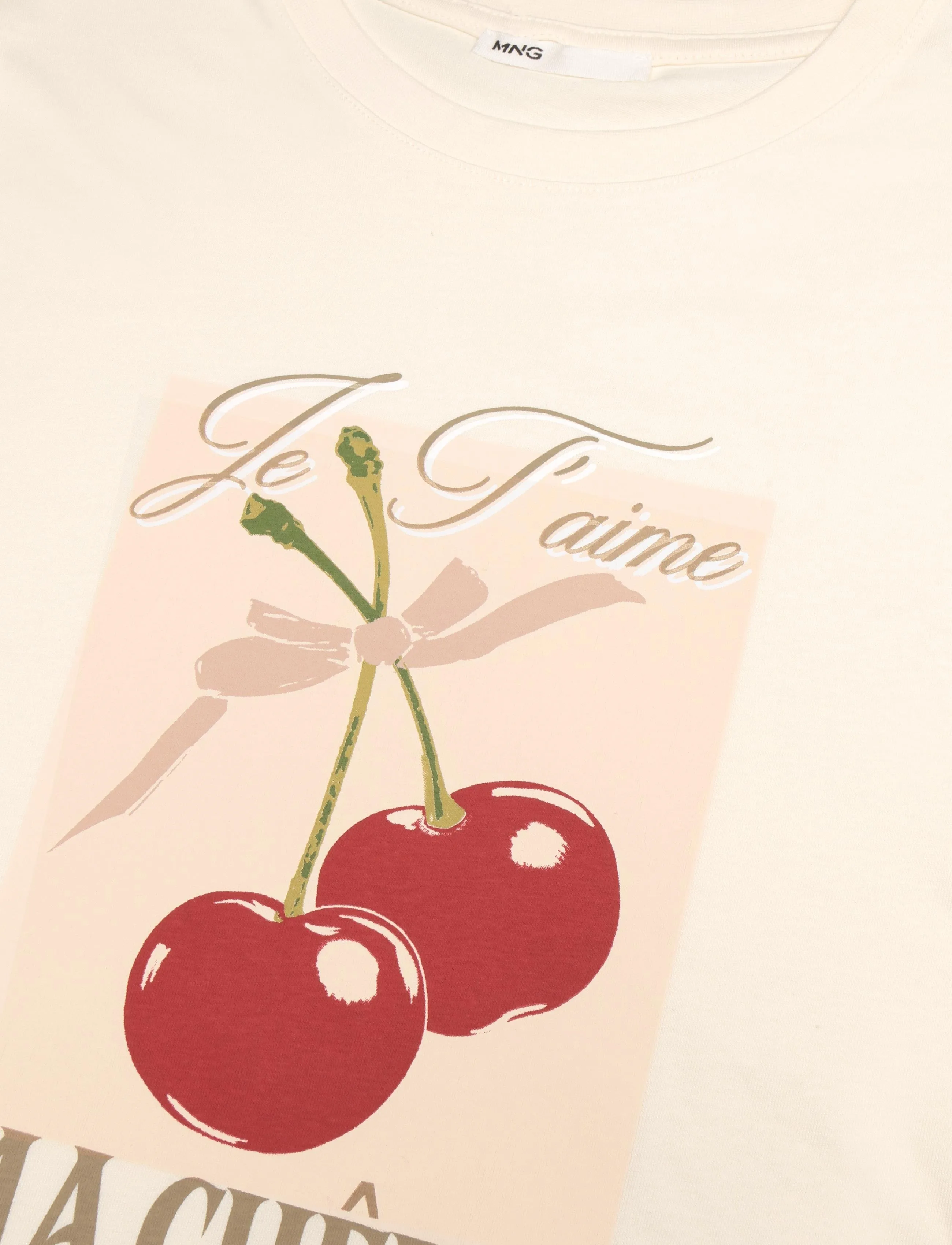 Mango - Printed cotton-blend t-shirt - t-shirts - red - 4