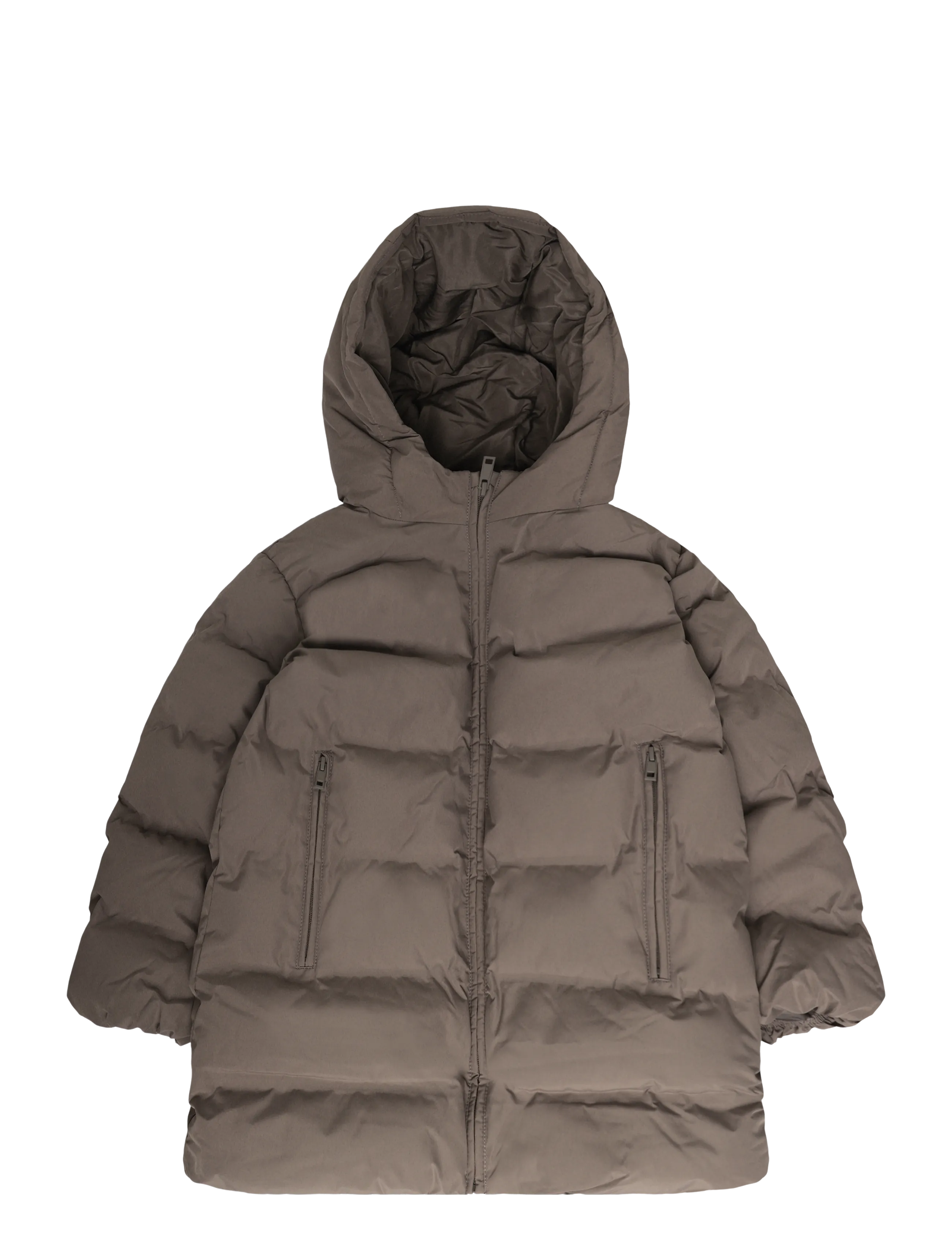 Mango Long padded anorak with hood - Quiltade jackor - MEDIUM BROWN / brown