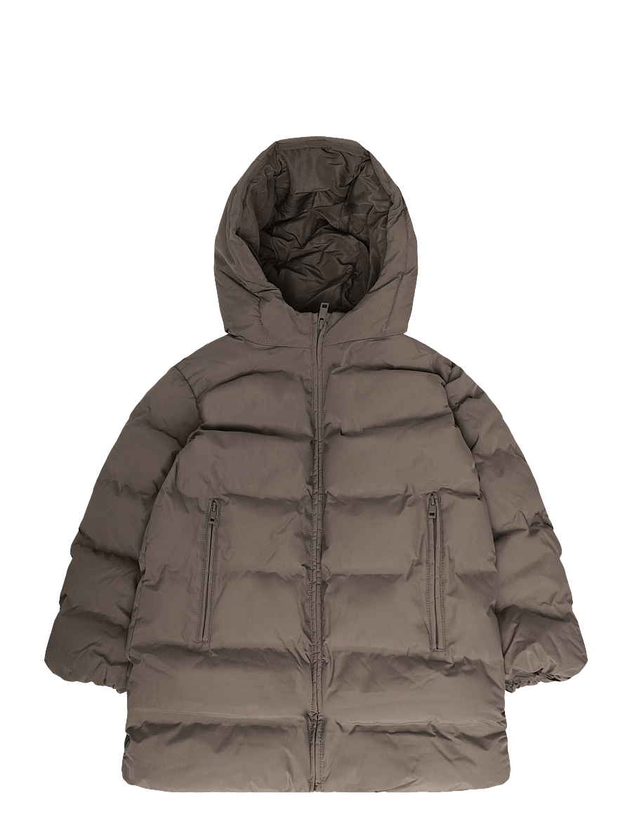 Mango - Long padded anorak with hood - anoraker - medium brown - 0