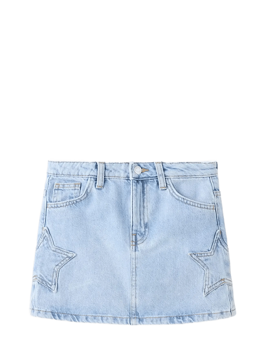 Mango - Denim skirt with stars - korte nederdele - open blue - 0