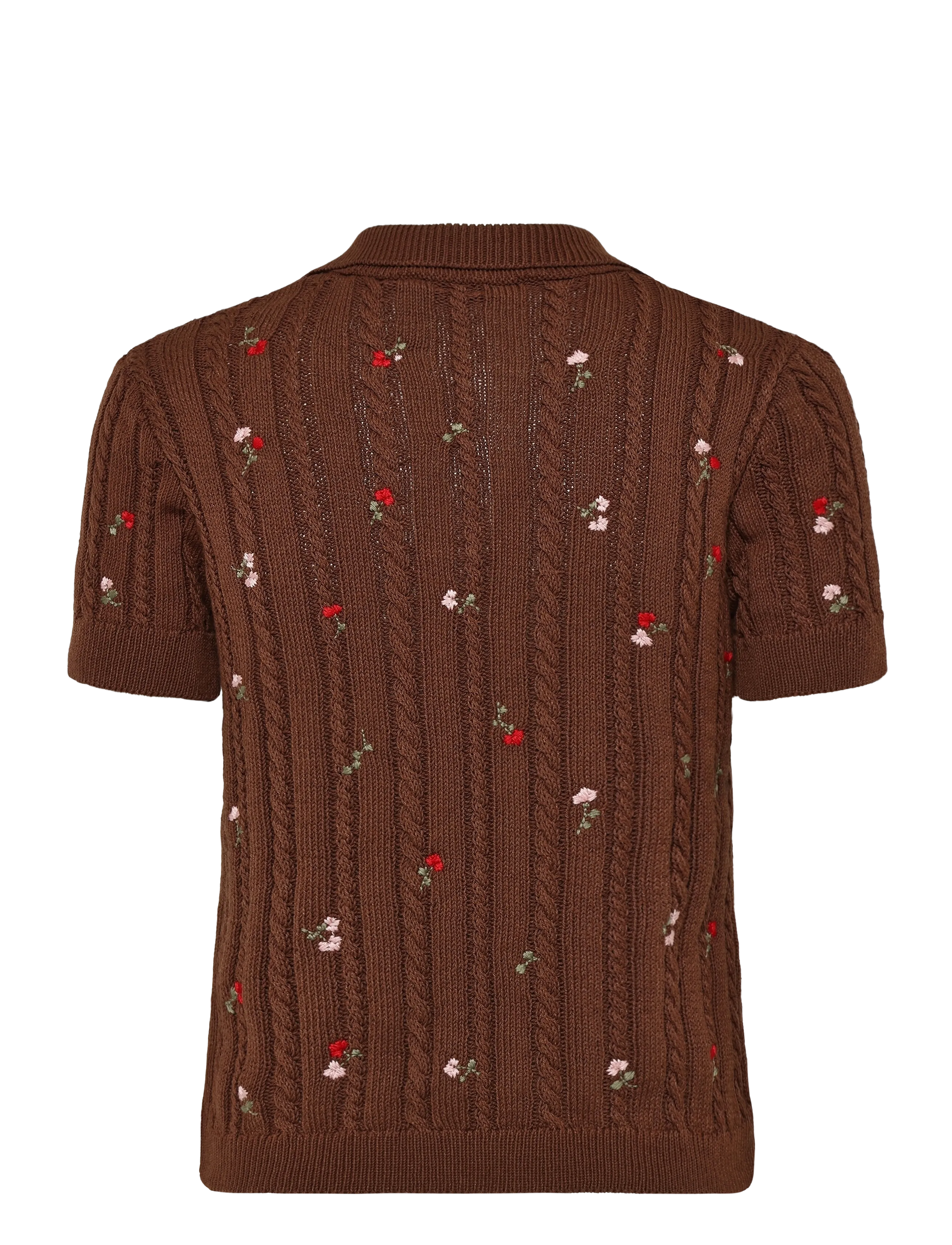 Mango - Polo neck jumper with floral embroideries - stickade tröjor - brown - 2