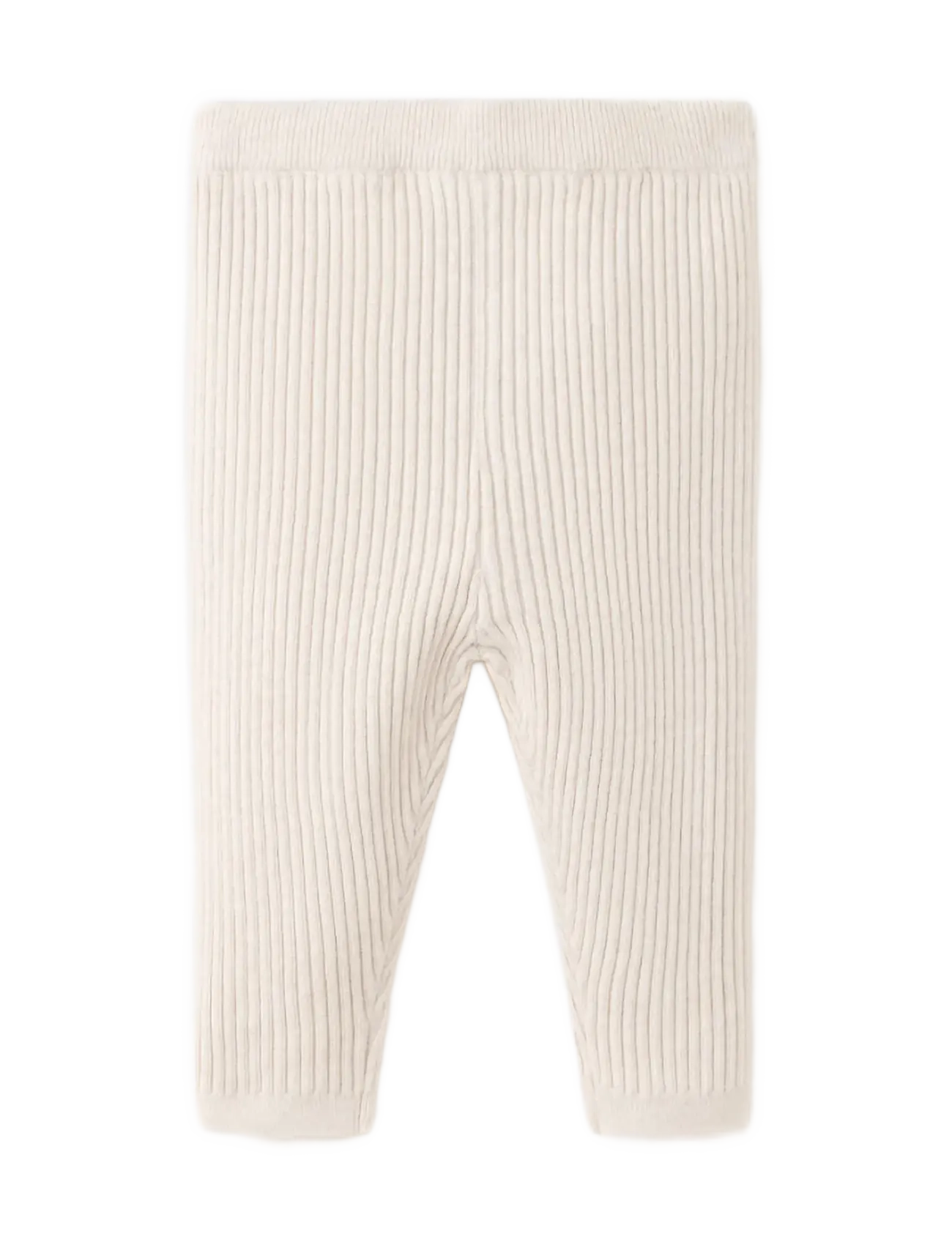Mango Cotton Ribbed Leggings, 1-3M, Beige, Underdele > Leggings, Børn