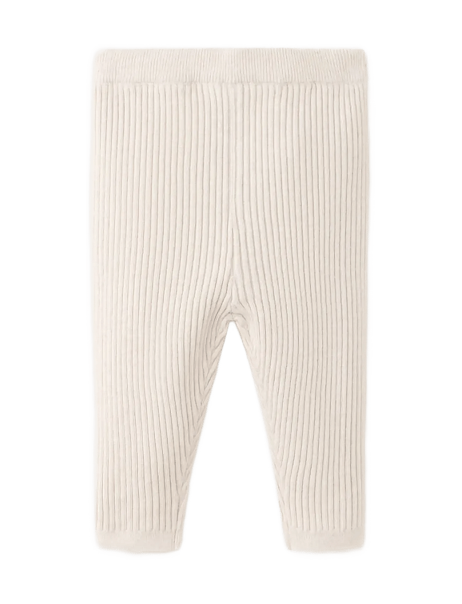 Mango - Cotton ribbed leggings - leggings - lt pastel brown - 0