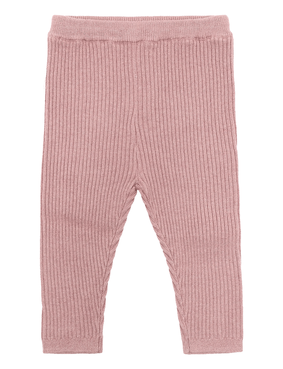 Mango - Cotton ribbed leggings - leggings - pink - 0