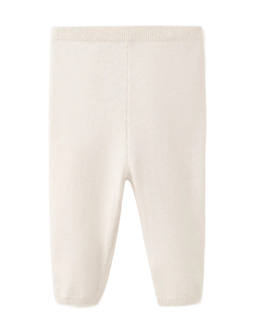 Mango - Plain knit leggings - leggings - lt pastel brown - 0