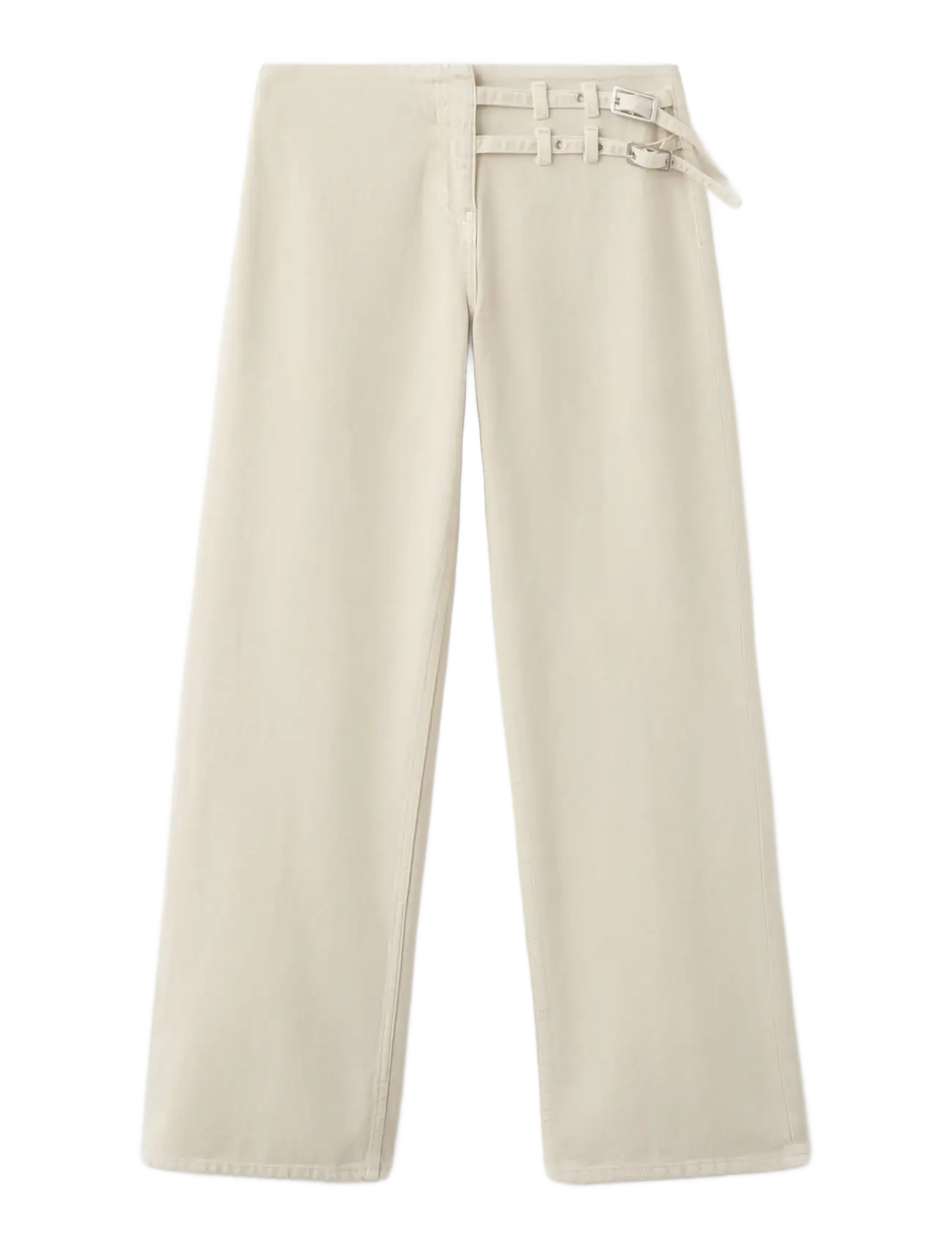Mango Straight-leg jeans with buckles - Mango - LT PASTEL BROWN / beige