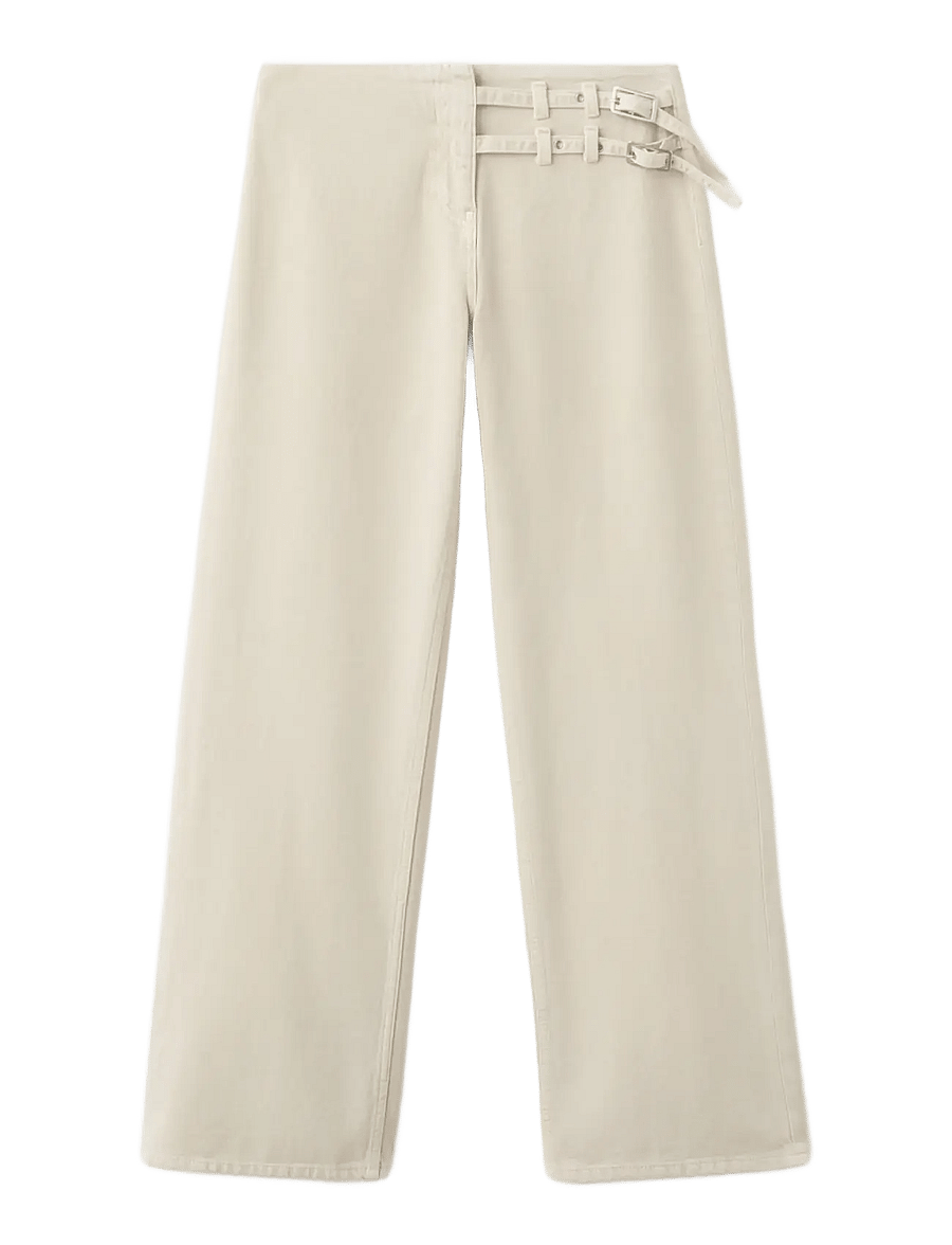 Mango - Straight-leg jeans with buckles - lt pastel brown - 0