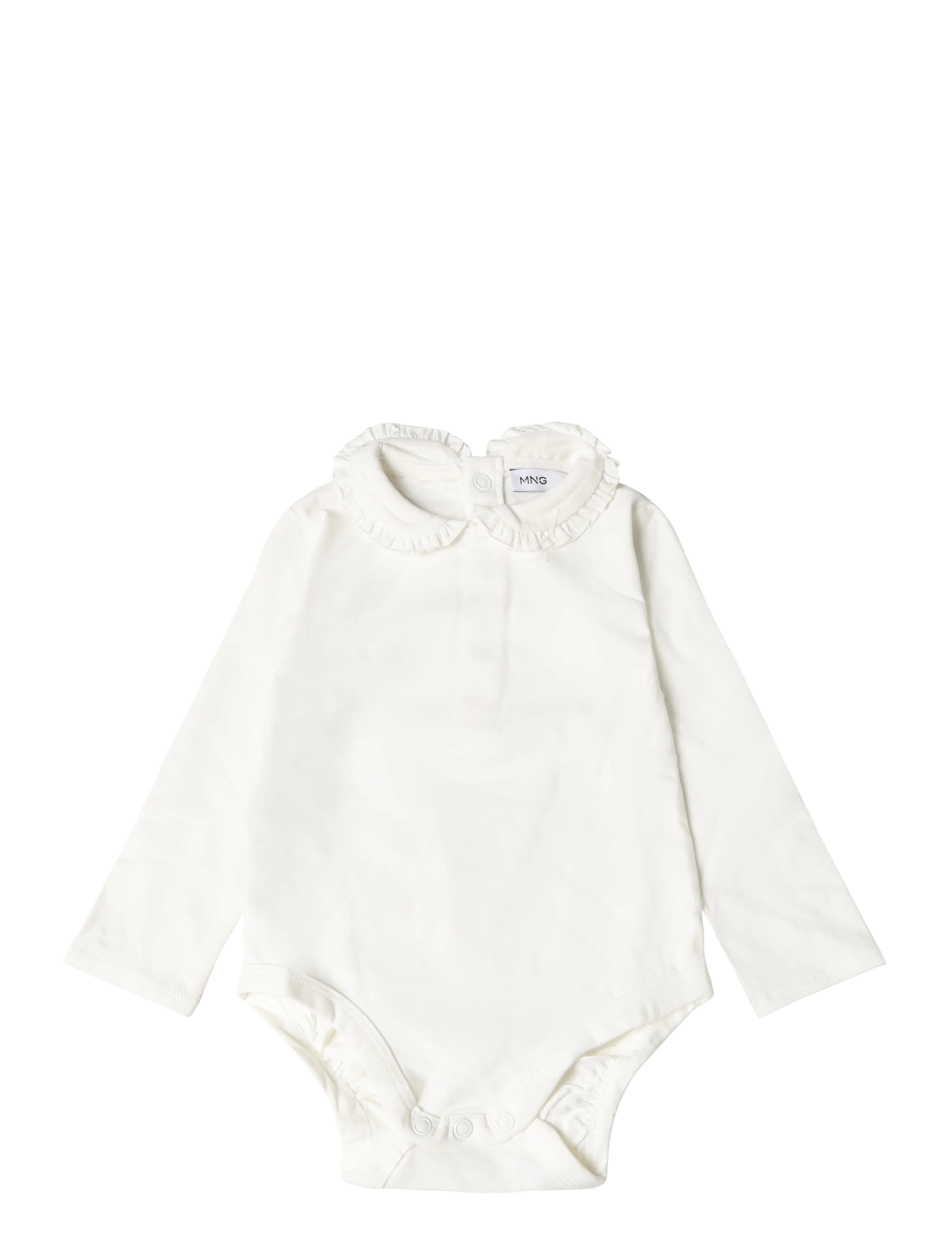 Mango Cotton baby collar playsuit - Tøj - NATURAL WHITE / cream