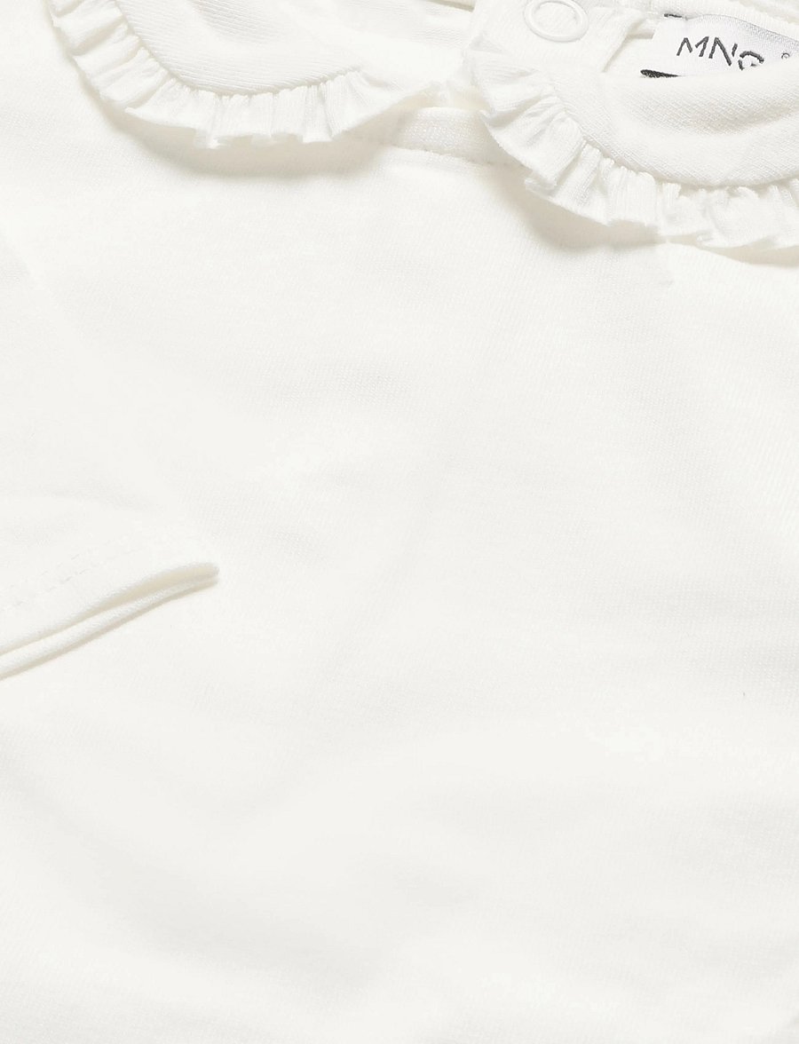 Mango - Cotton baby collar playsuit - langærmede bodyer - natural white - 2