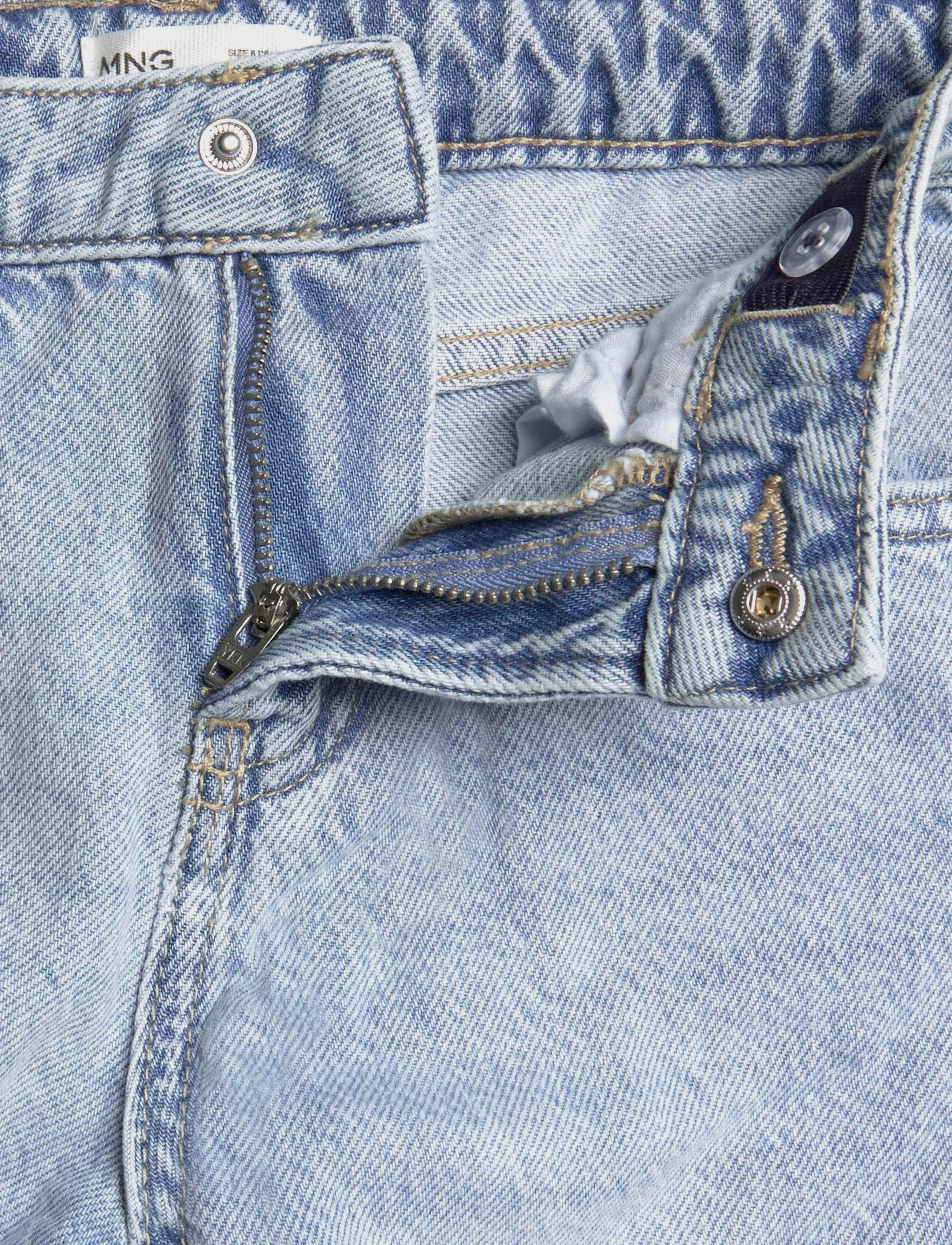 Mango - Balloon jeans with stitching detail - open blue - 2