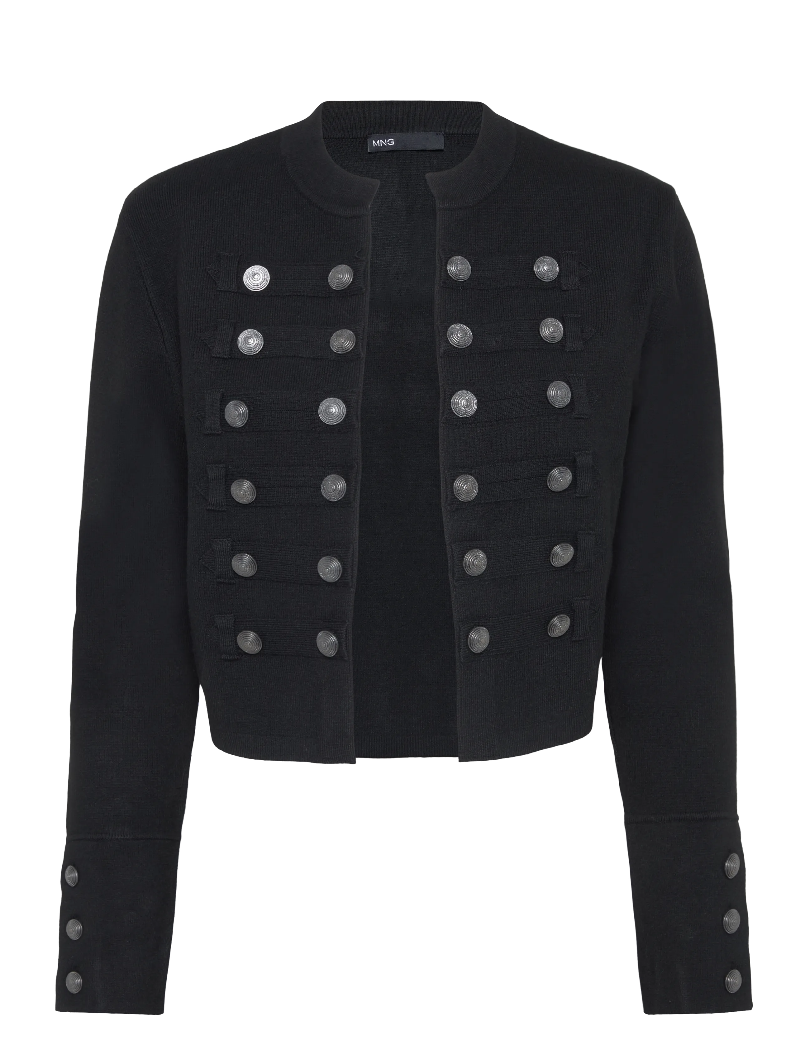 Mango Fine-knit buttoned jacket - Streetstyle - BLACK / black