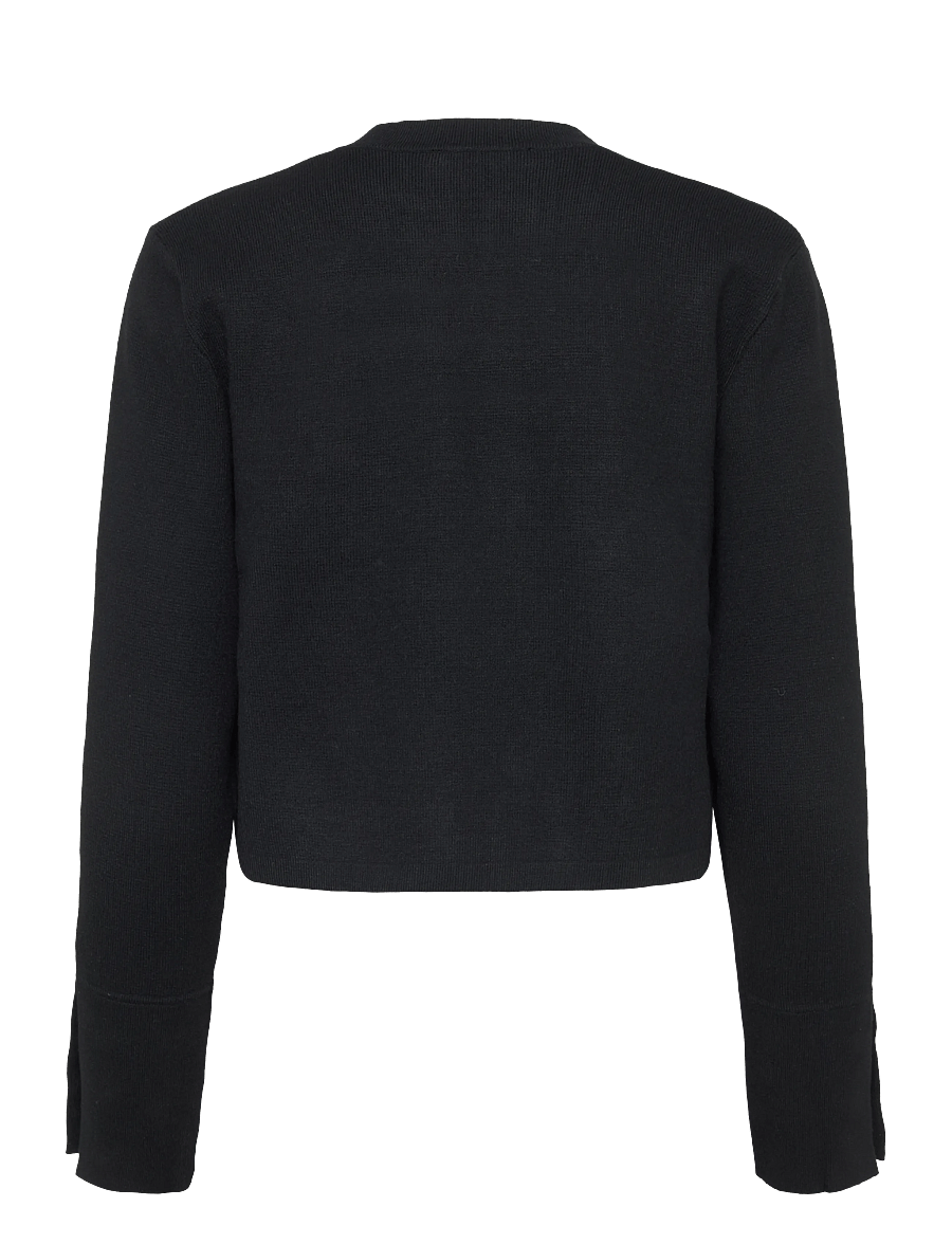 Mango - Fine-knit buttoned jacket - lette jakker - black - 1