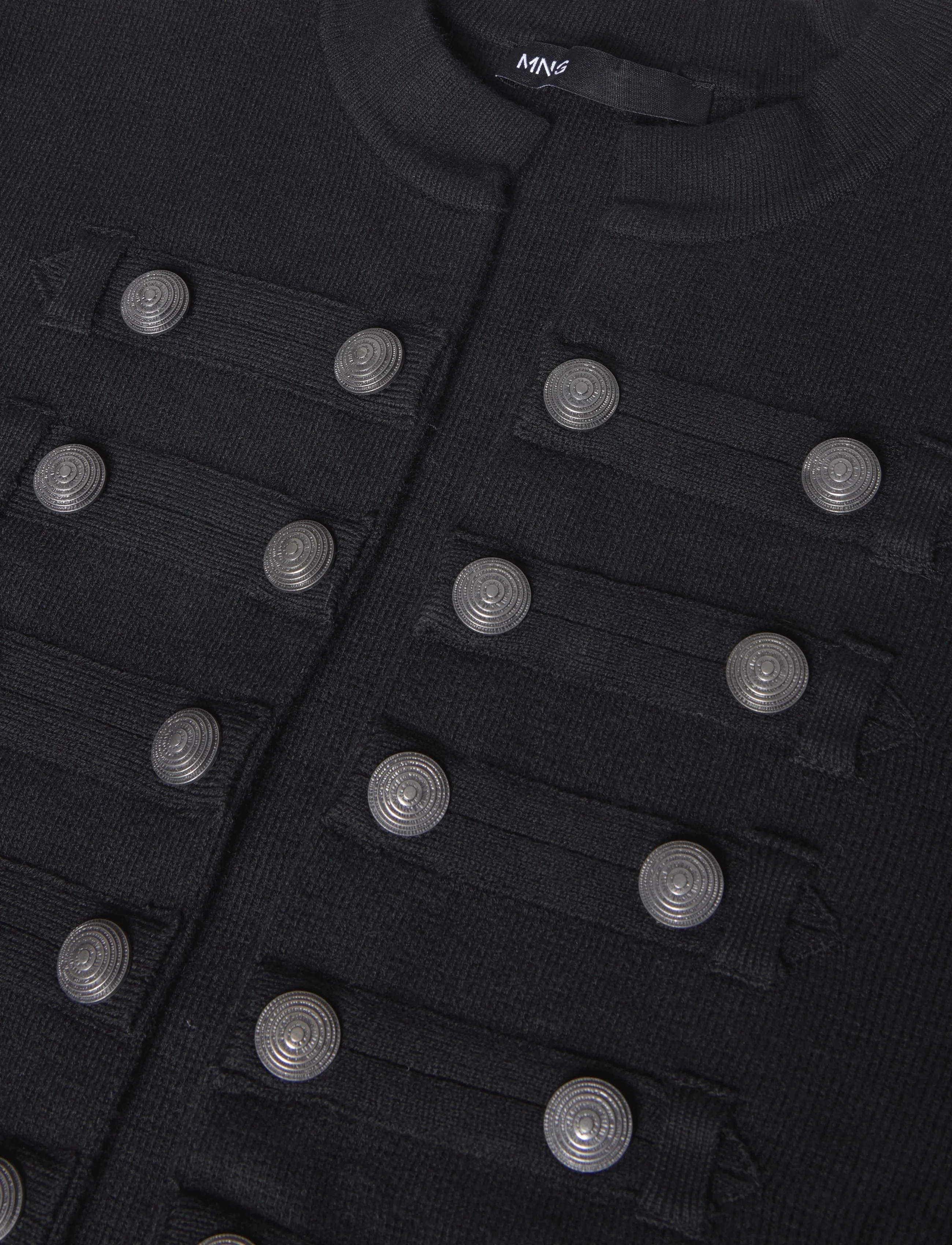Mango - Fine-knit buttoned jacket - black - 2
