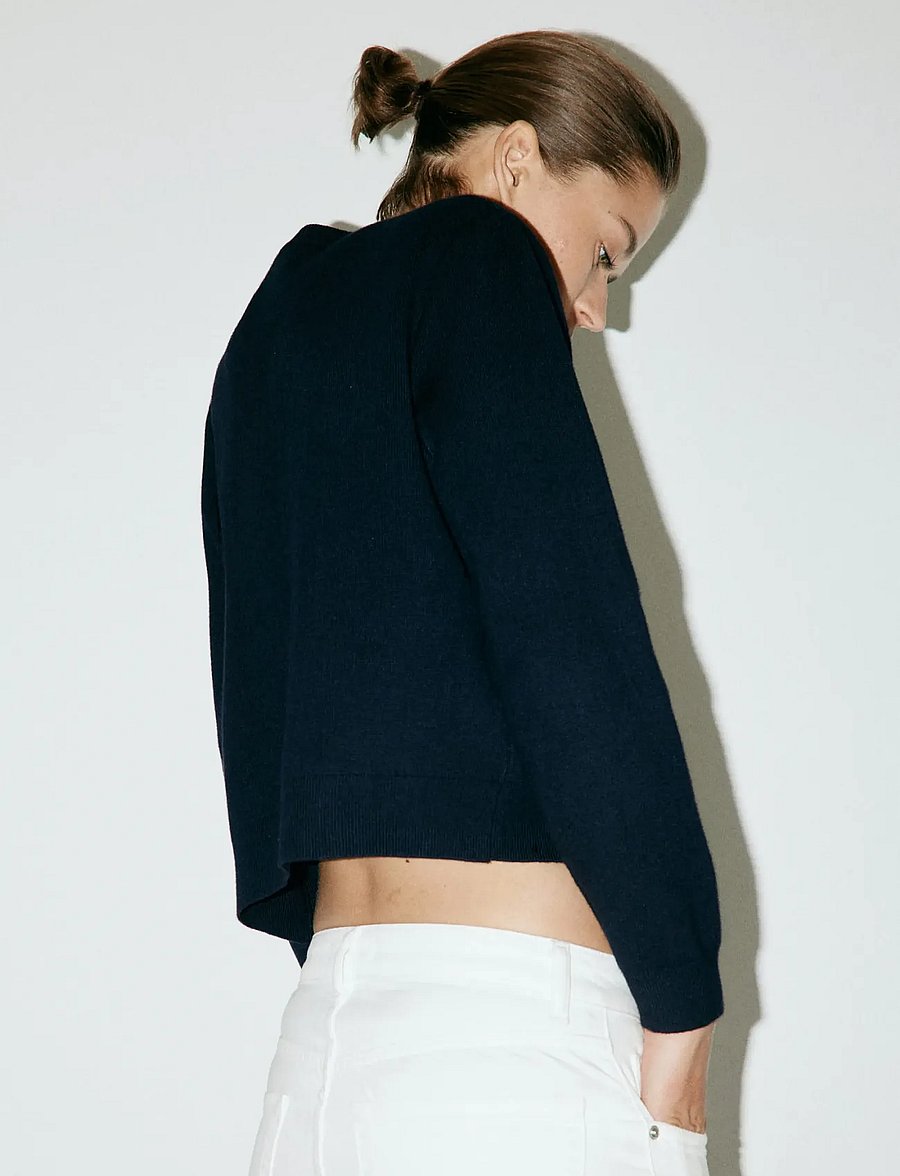 Mango - Toggle detail knitted jacket - lette jakker - navy - 3