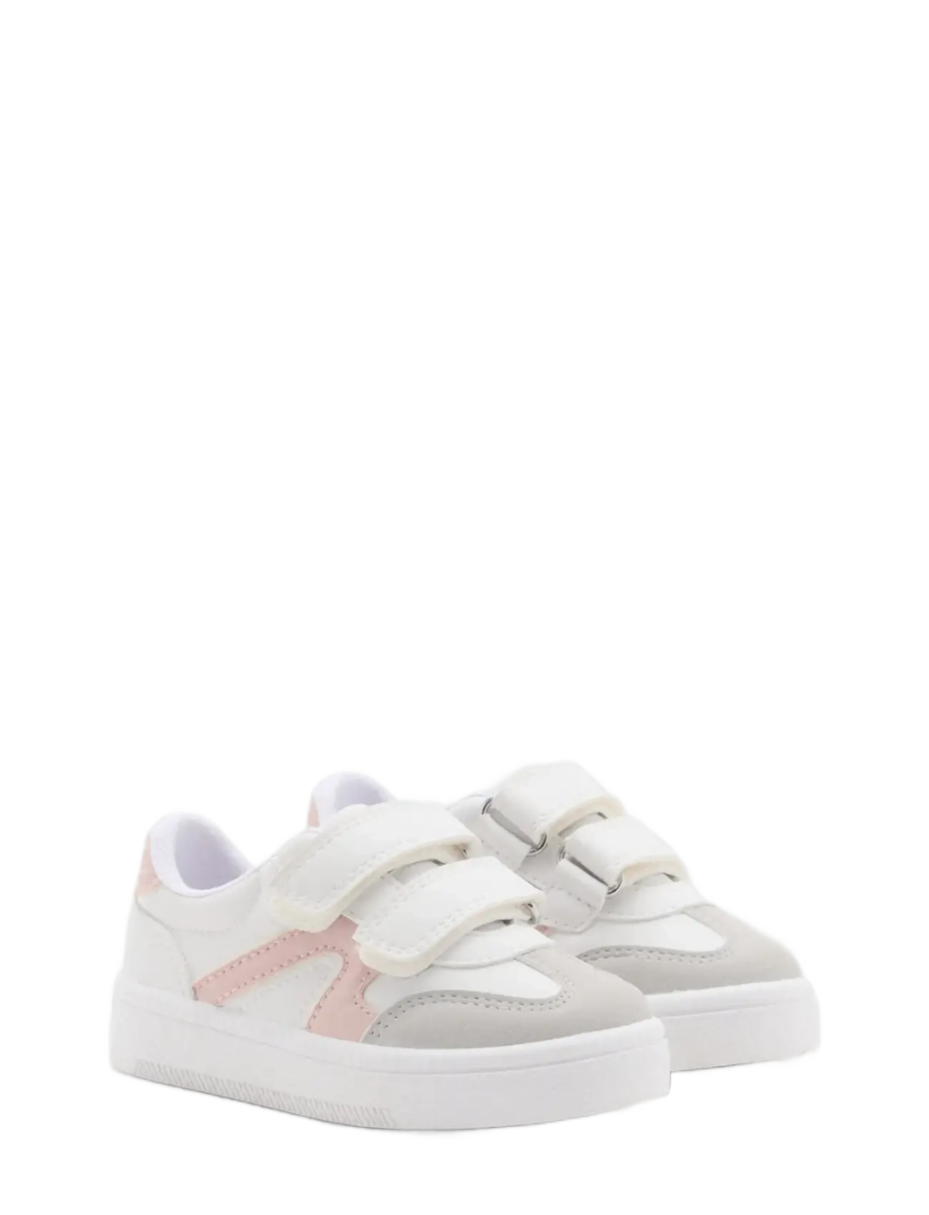 Mango Velcro fastening mixed sneakers - Låga sneakers - WHITE / white