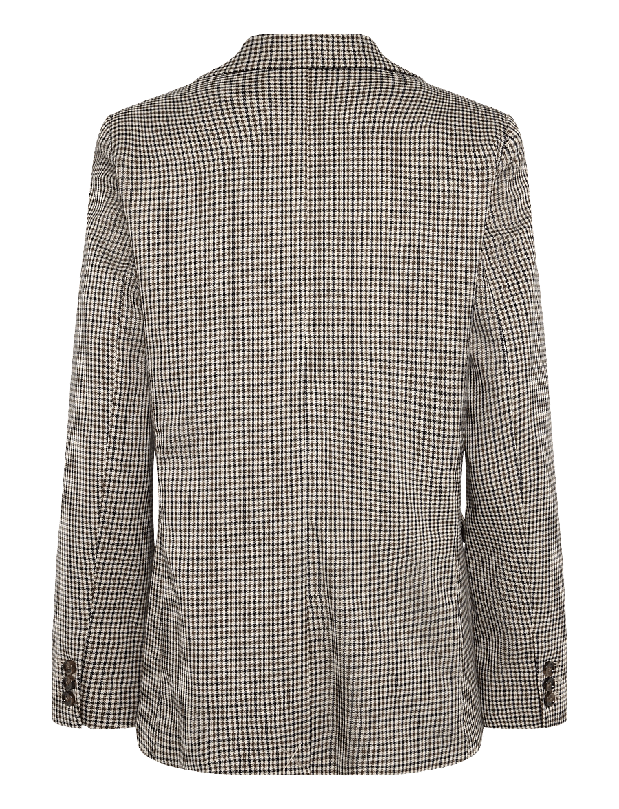 Mango - Double-breasted micro-houndstooth jacket - dobbeltradede blazere - brown - 2