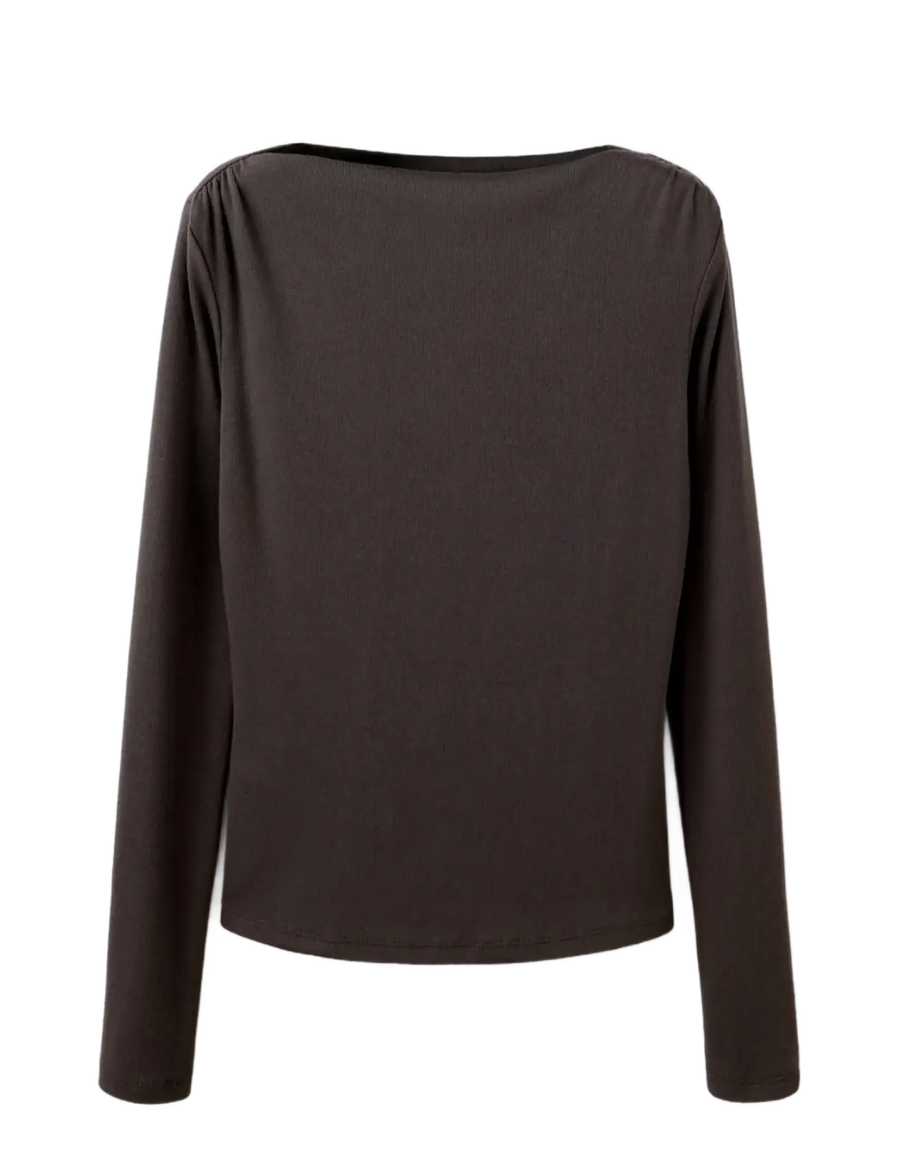 Mango - Long-sleeved boat-neck t-shirt - dark brown - 1