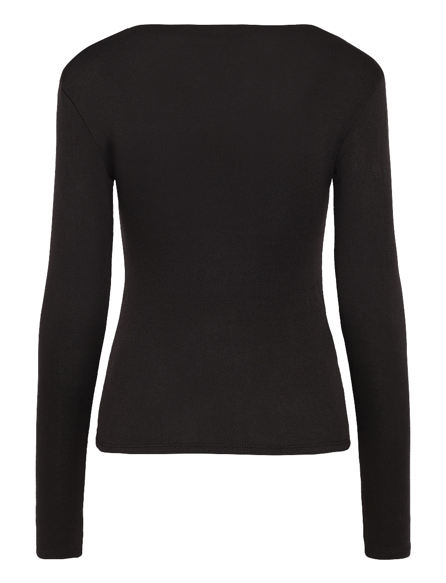 Mango - Long-sleeved boat-neck t-shirt - striktrøjer - dark brown - 2