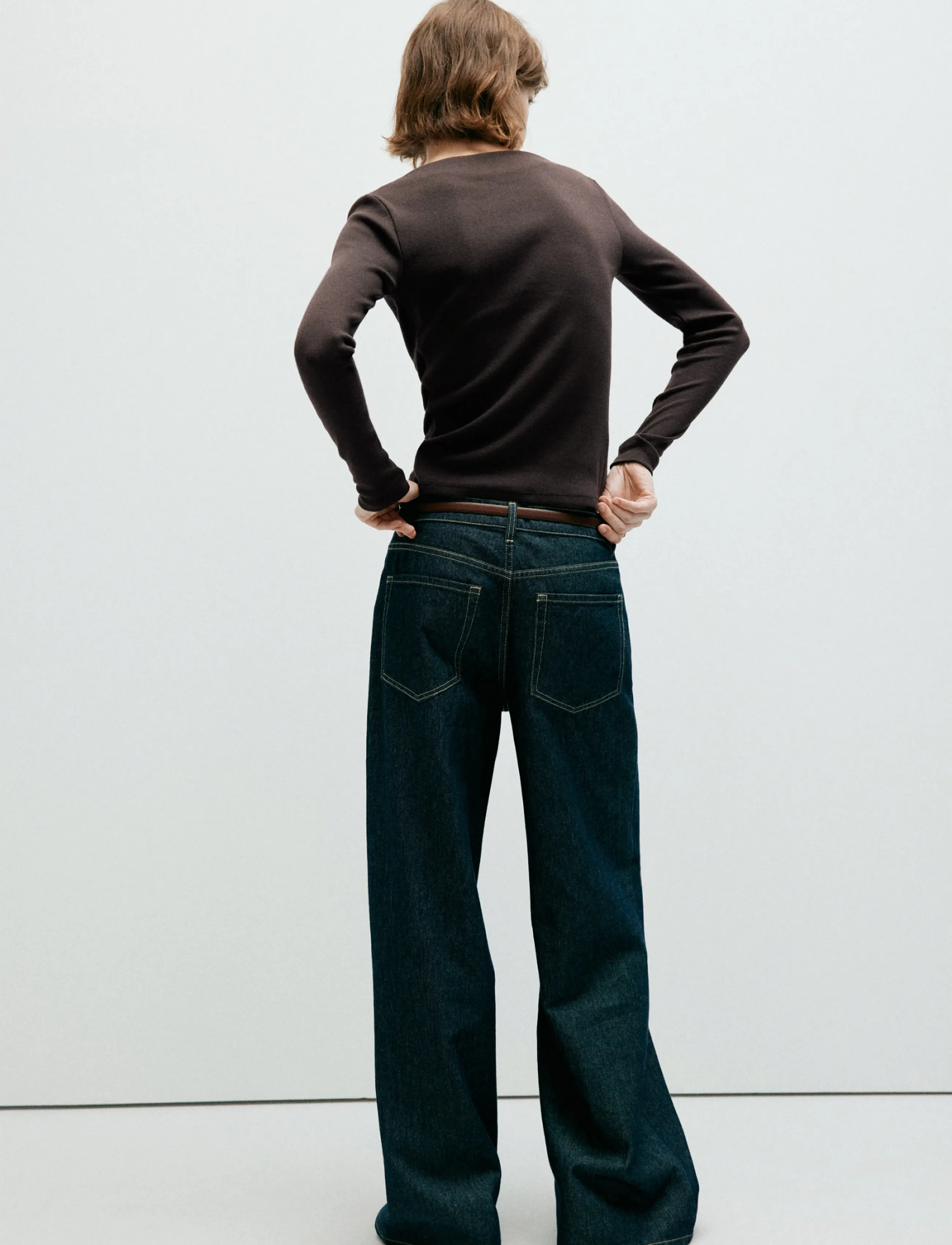 Mango - Long-sleeved boat-neck t-shirt - dark brown - 2