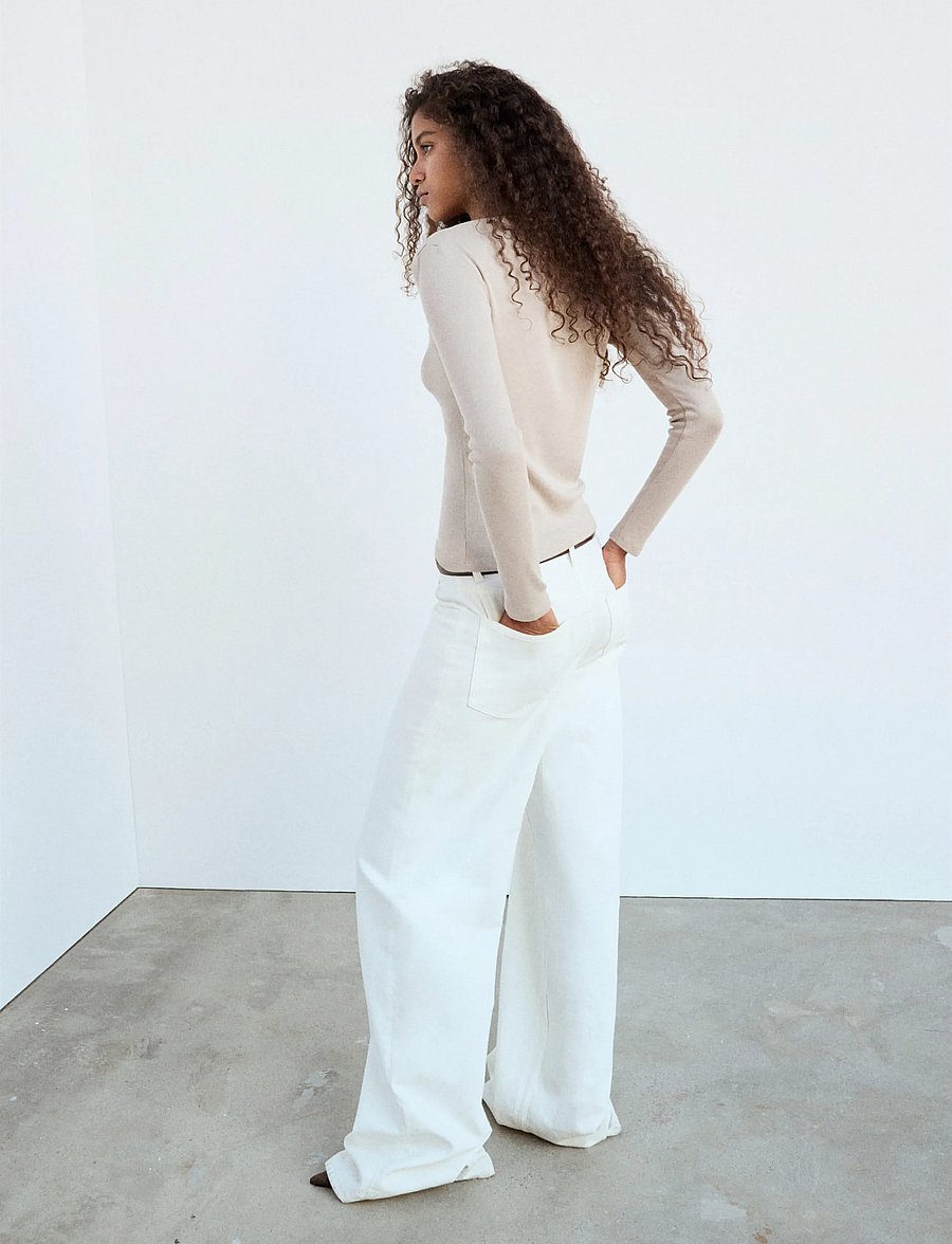 Mango - Long-sleeved boat-neck t-shirt - striktrøjer - lt pastel brown - 3