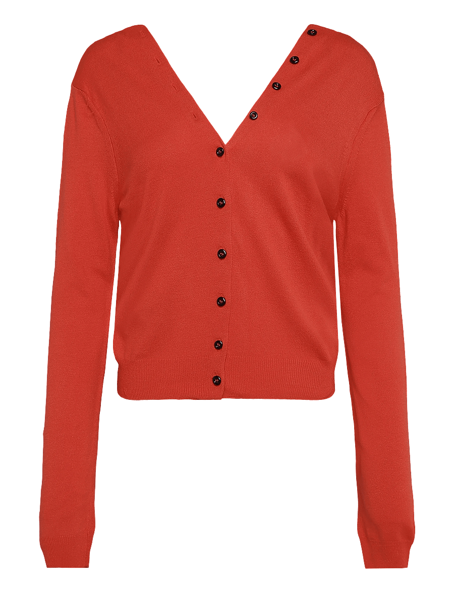 Mango - Knitted button cardigan - cardigans - red - 1