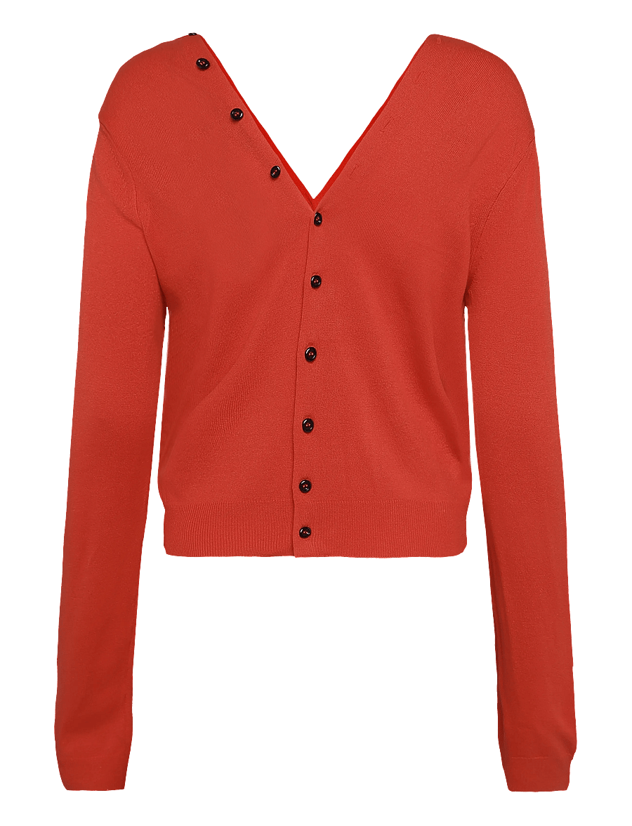 Mango - Knitted button cardigan - cardigans - red - 2