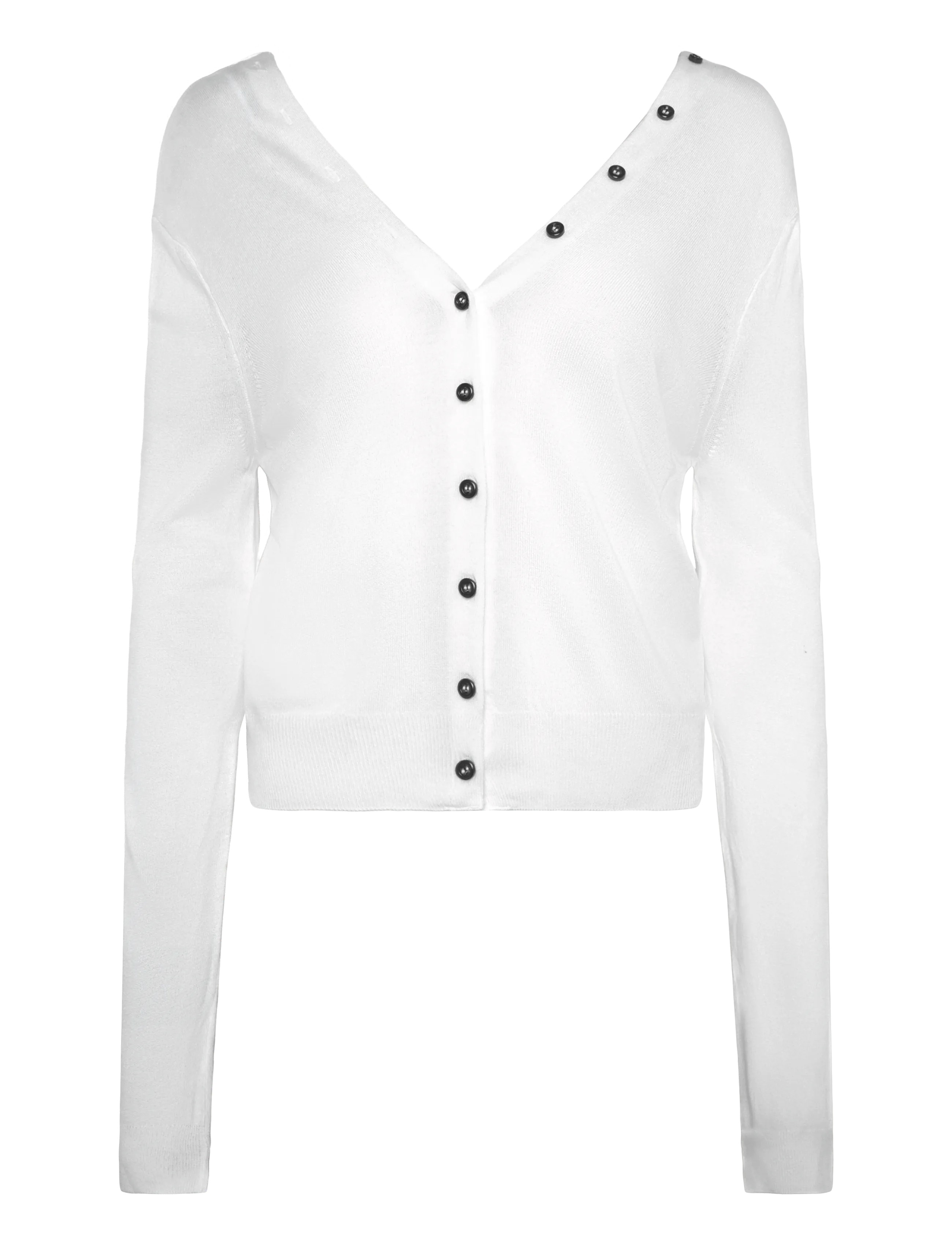 Mango Knitted button cardigan - Streetstyle - WHITE / white