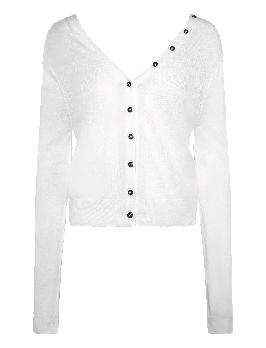 Mango - Knitted button cardigan - cardigans - white - 0