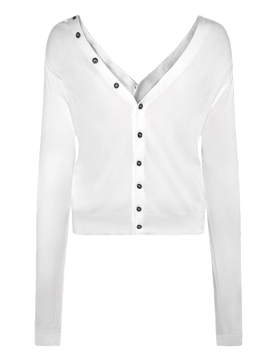 Mango - Knitted button cardigan - cardigans - white - 1