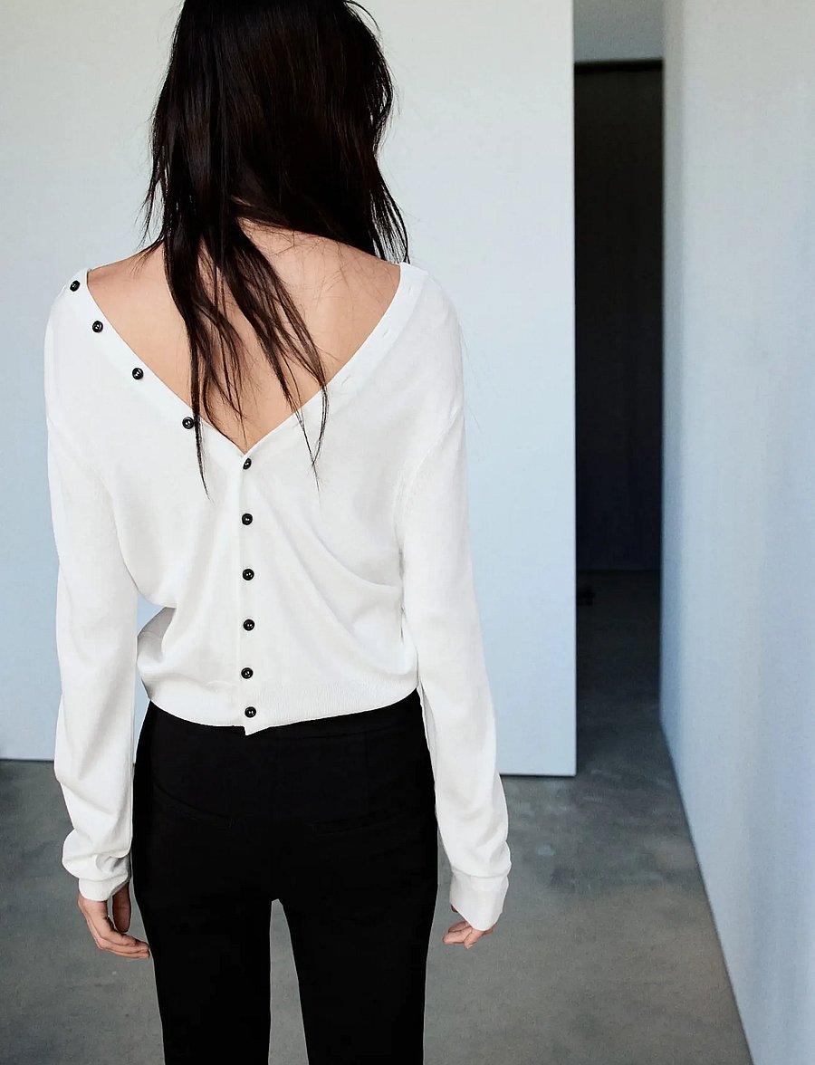 Mango - Knitted button cardigan - cardigans - white - 3