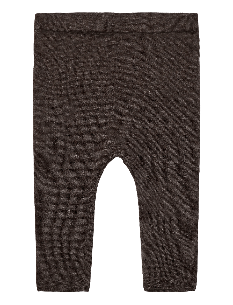 Mango - Plain knit leggings - leggings - dark brown - 0