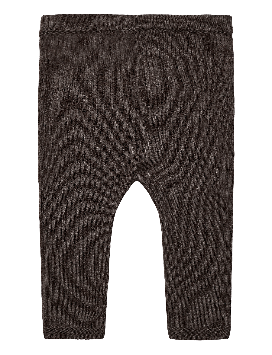 Mango - Plain knit leggings - leggings - dark brown - 1