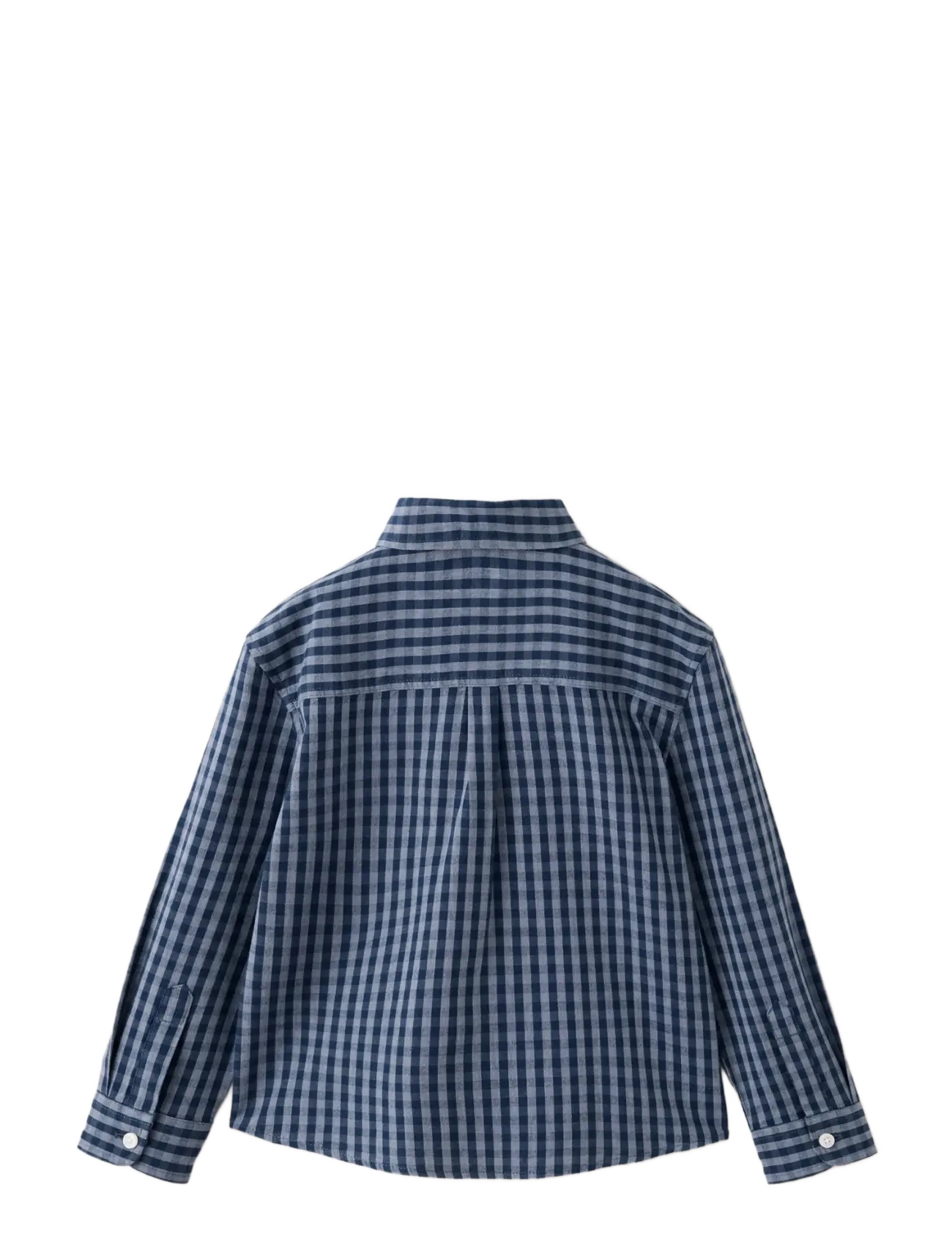Mango - 100% cotton checked shirt - navy - 1