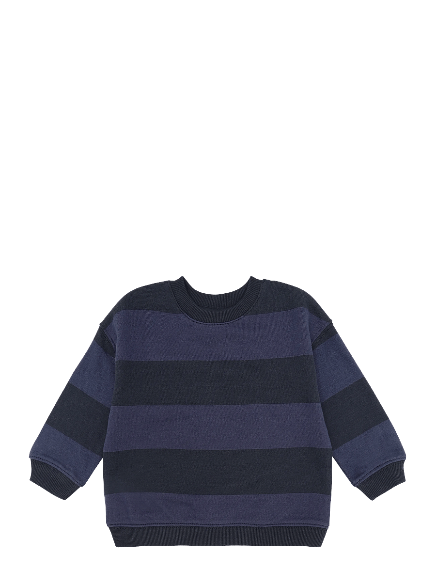 Mango - Striped cotton-blend sweatshirt - sweatshirts - navy - 0