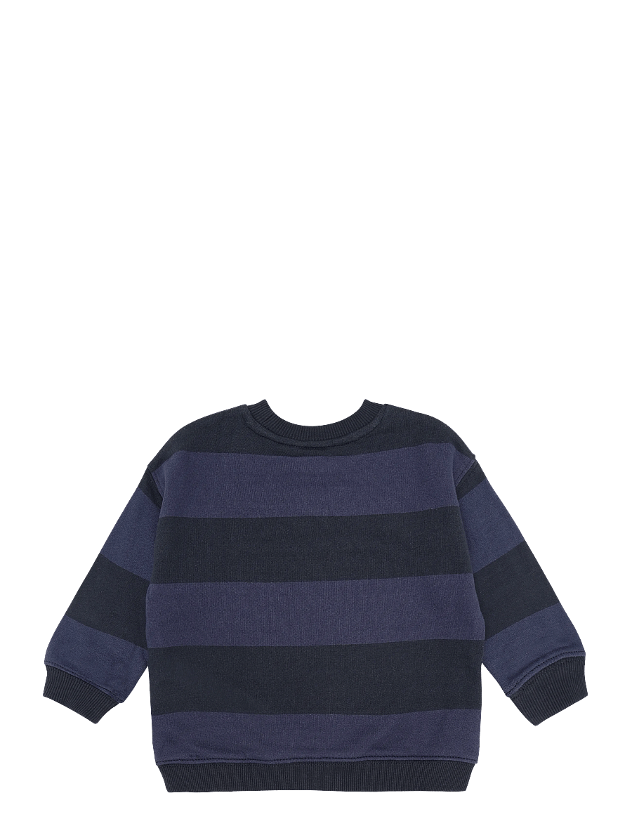 Mango - Striped cotton-blend sweatshirt - sweatshirts - navy - 1