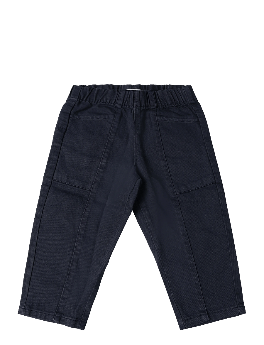 Mango - Cotton trousers with elasticated waistband - babybukser - navy - 0