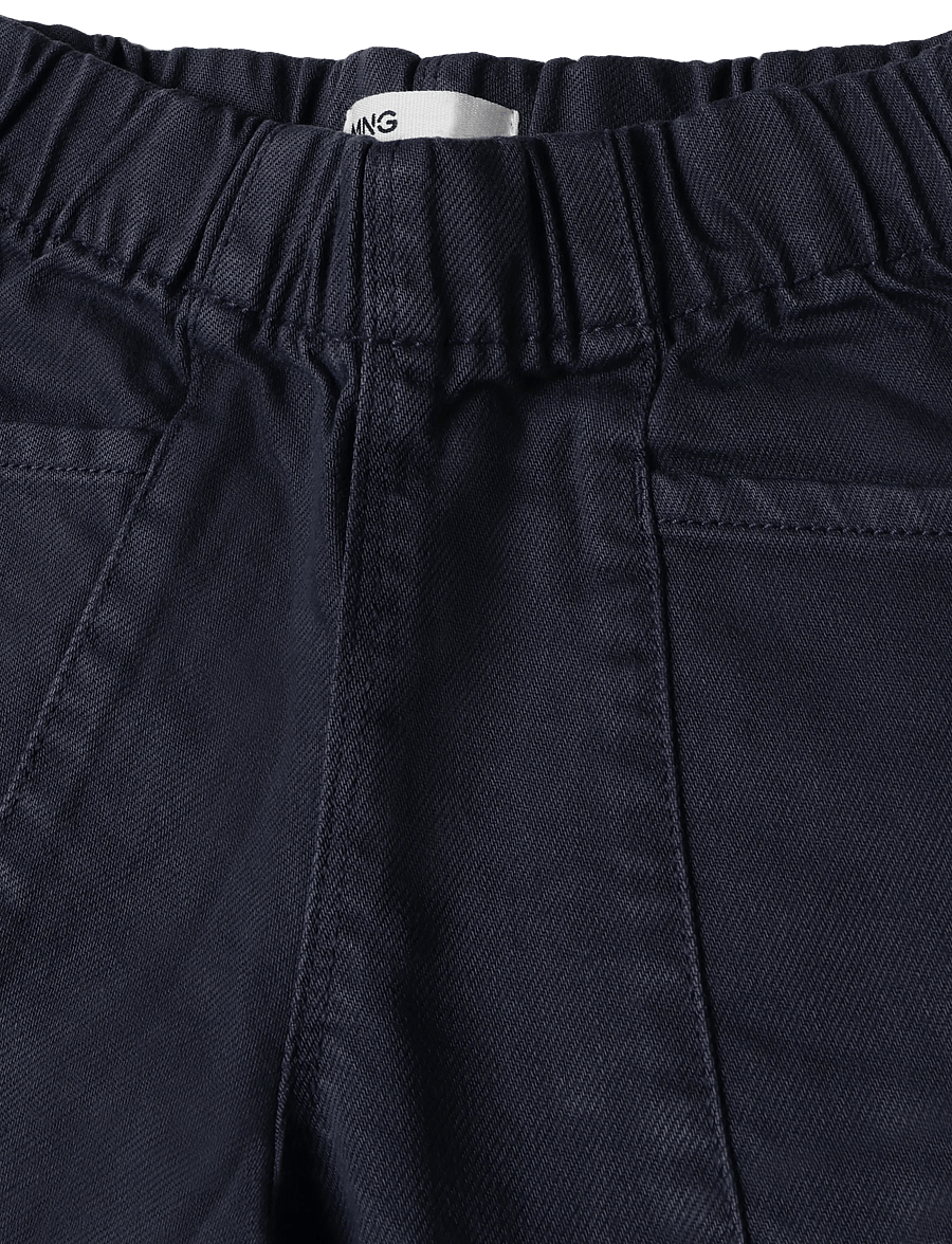 Mango - Cotton trousers with elasticated waistband - babybukser - navy - 2