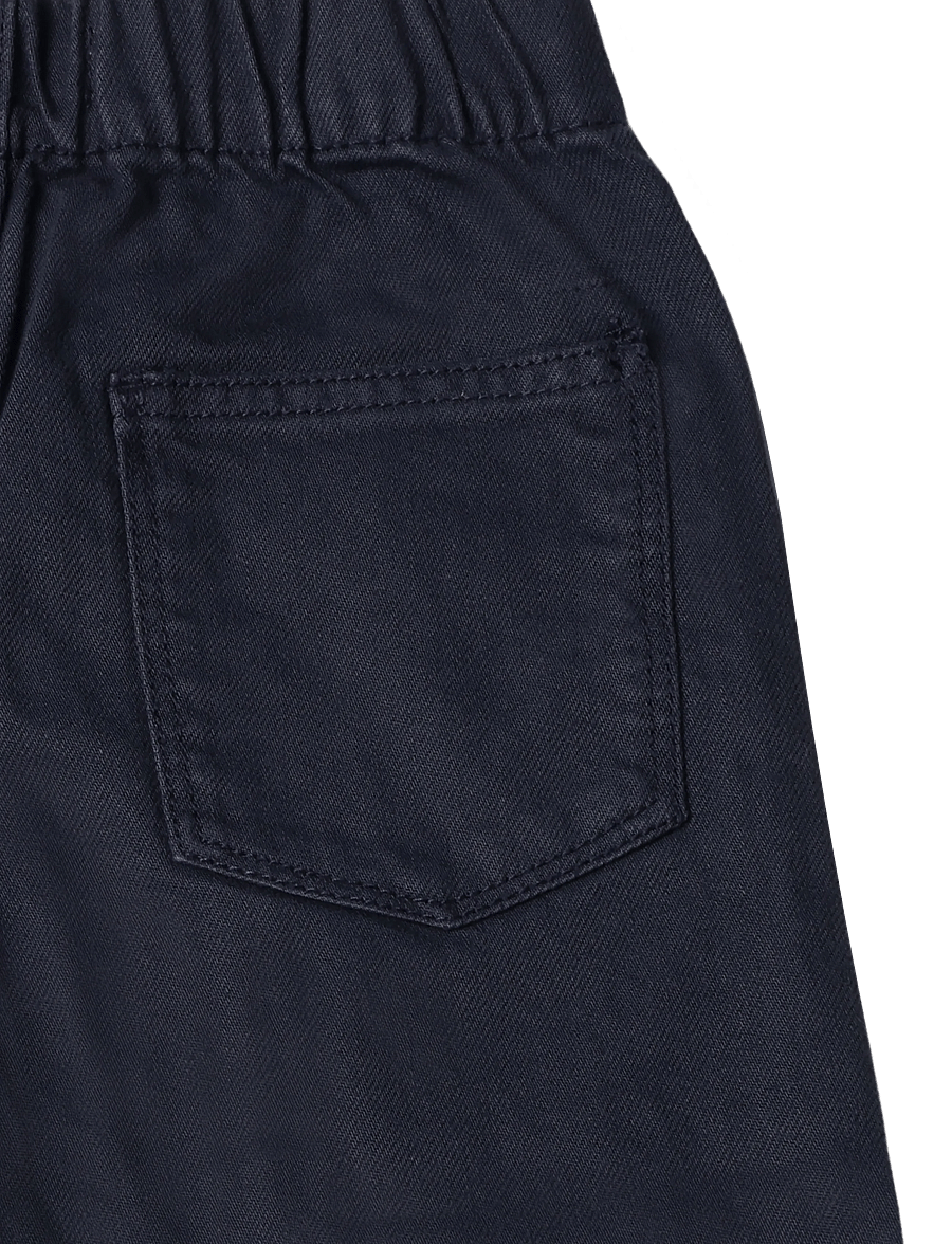 Mango - Cotton trousers with elasticated waistband - babybukser - navy - 3