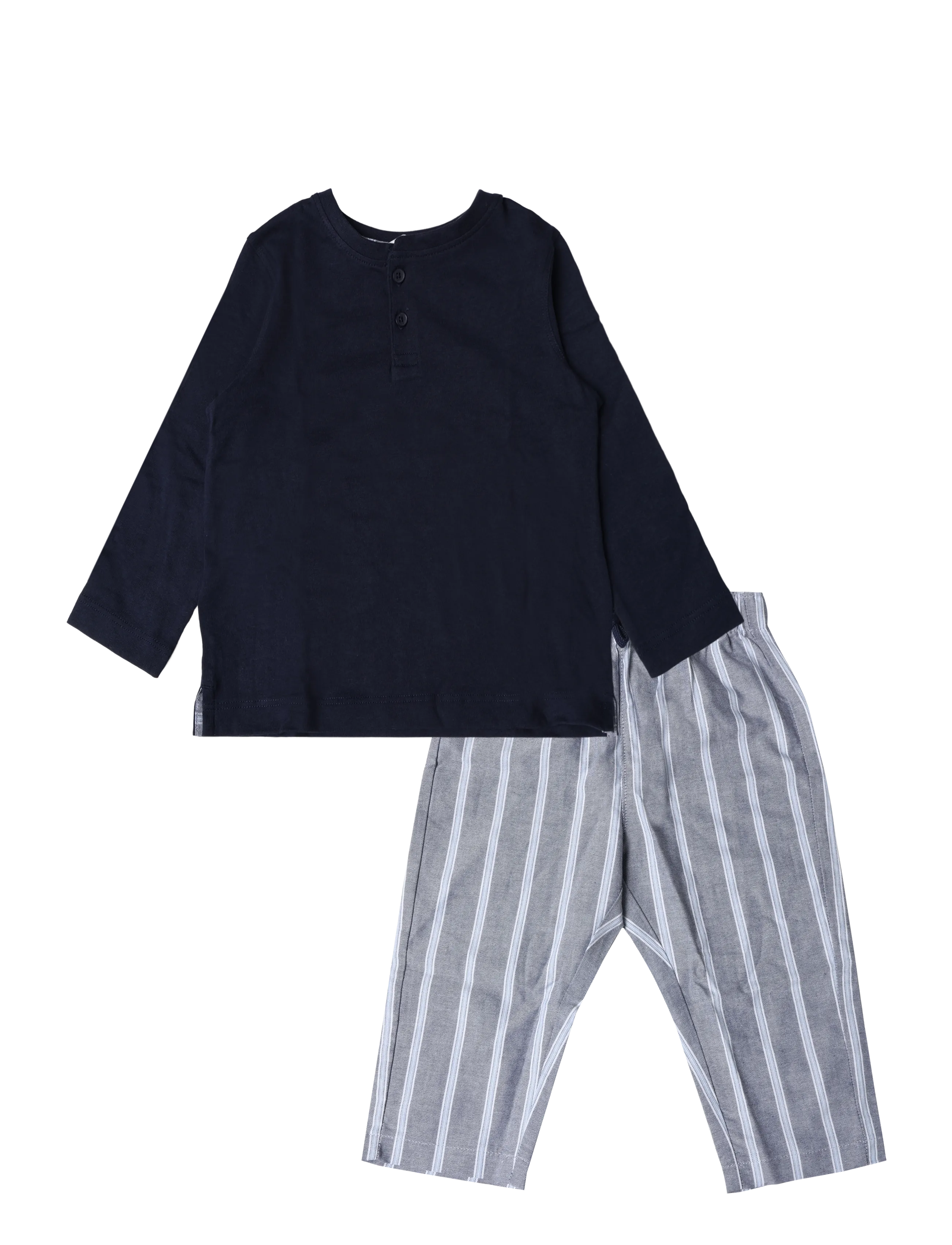Mango Striped pyjama set - Tøj - NAVY / navy