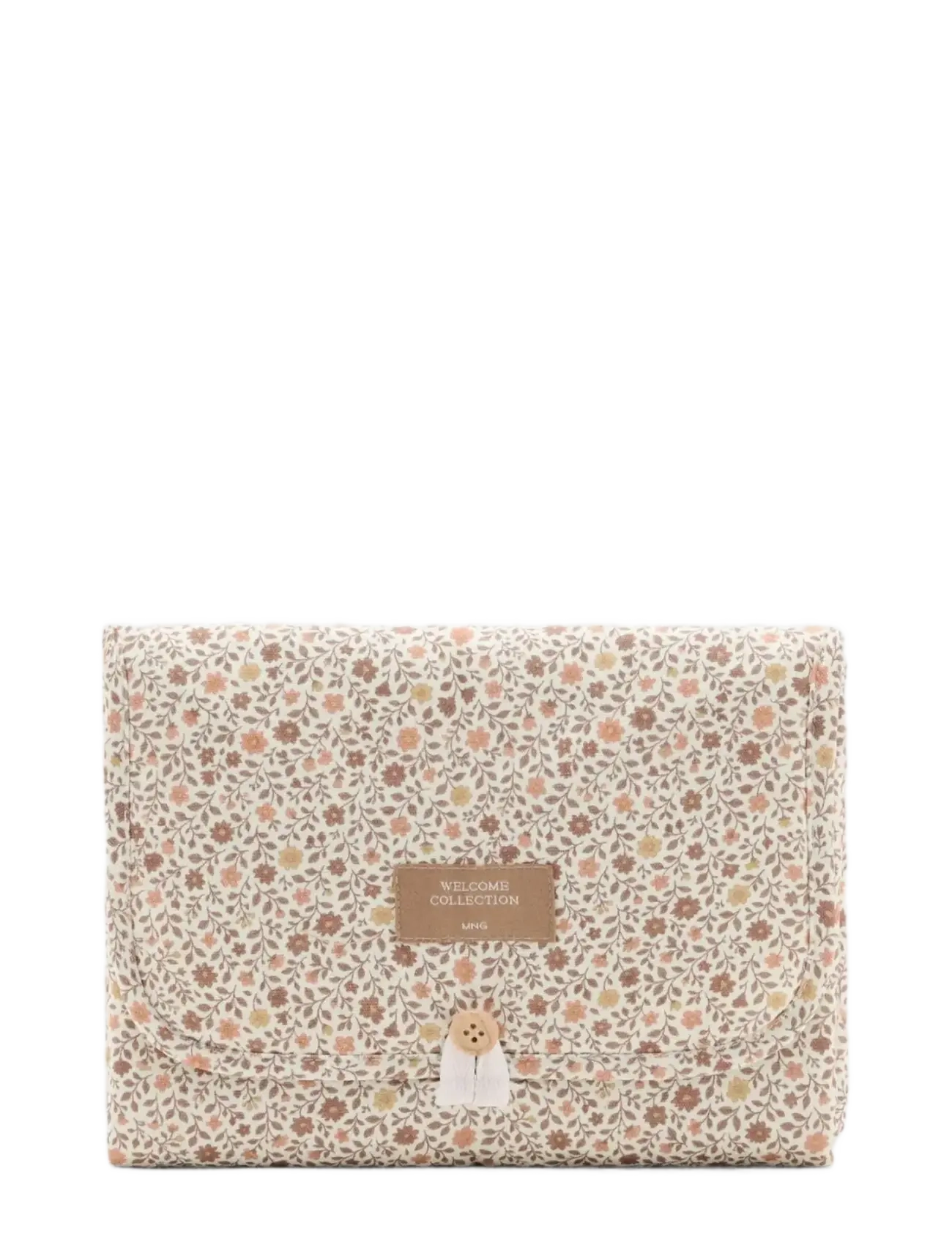 Mango Foldable portable changing mat with flowers - Mango - NATURAL WHITE / cream