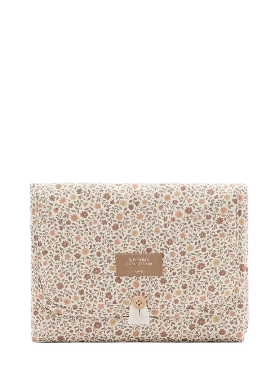 Mango - Foldable portable changing mat with flowers - pusleunderlag - natural white - 0