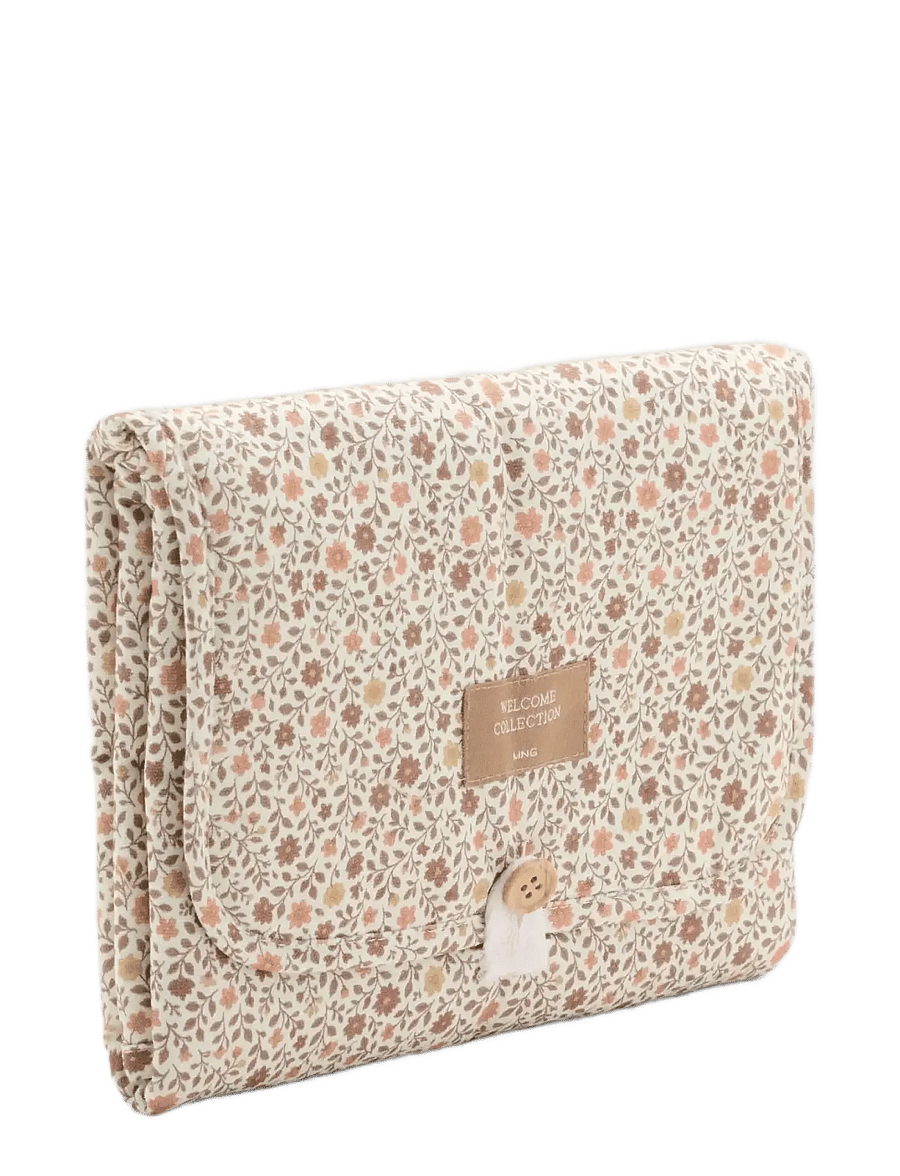 Mango - Foldable portable changing mat with flowers - pusleunderlag - natural white - 1